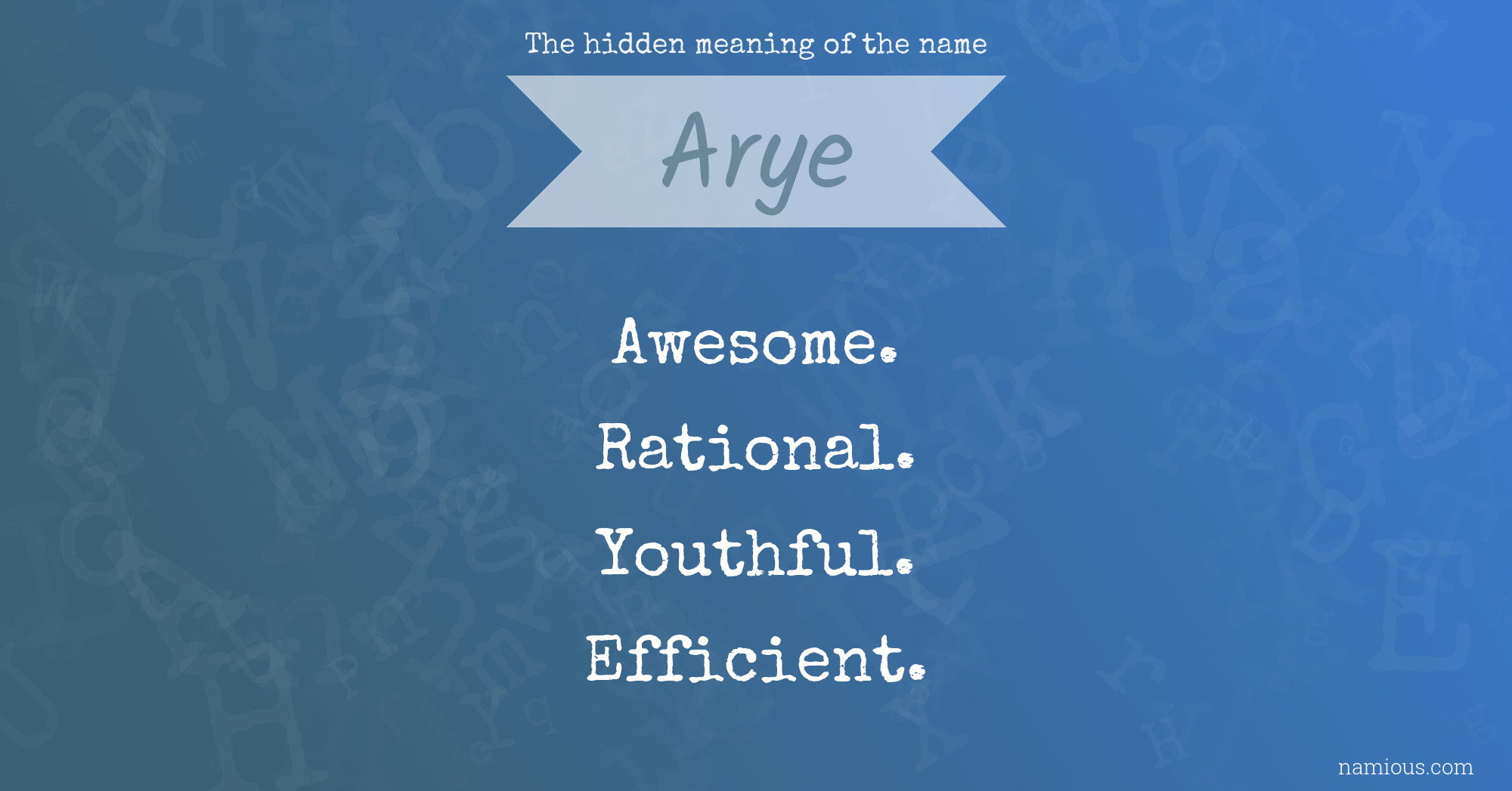 The hidden meaning of the name Arye