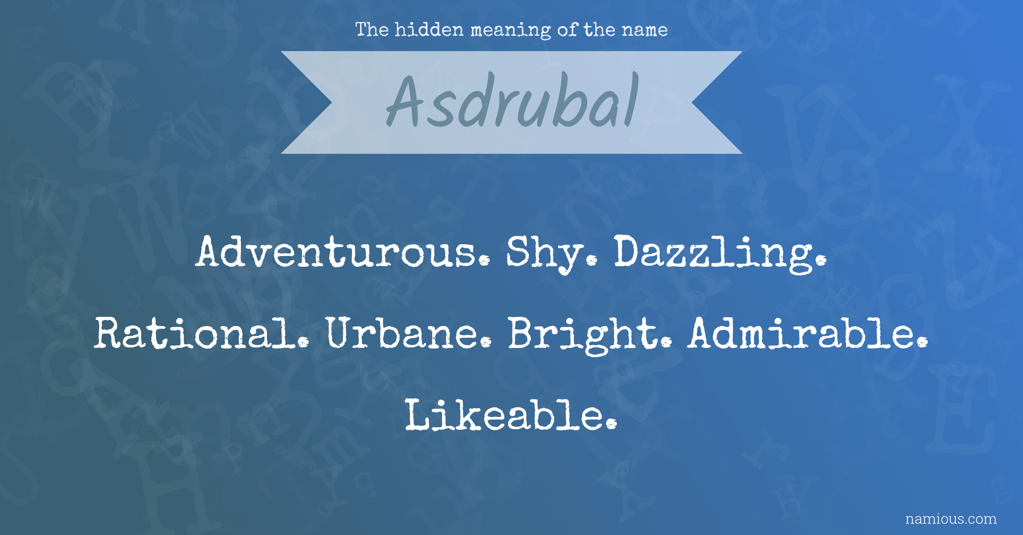 The hidden meaning of the name Asdrubal