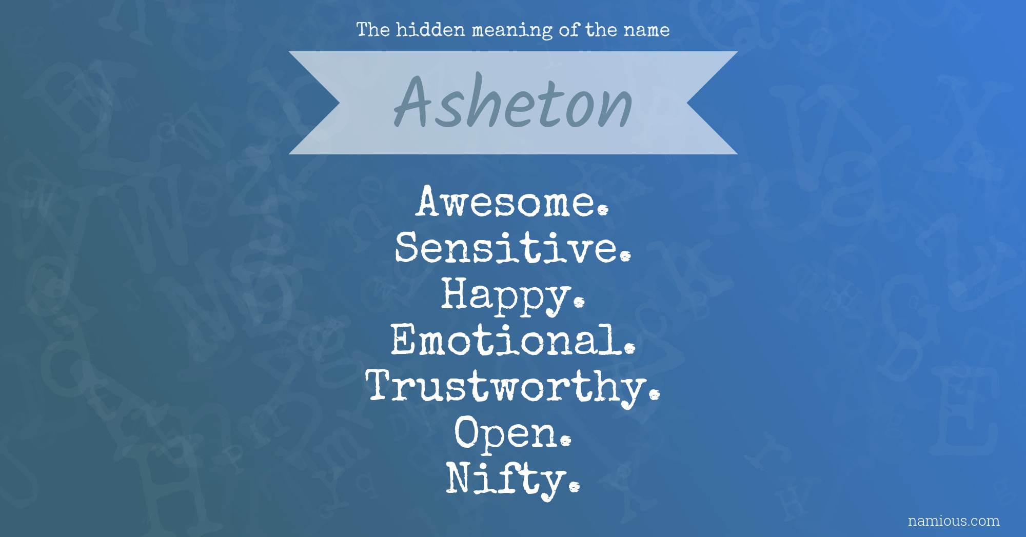 The hidden meaning of the name Asheton