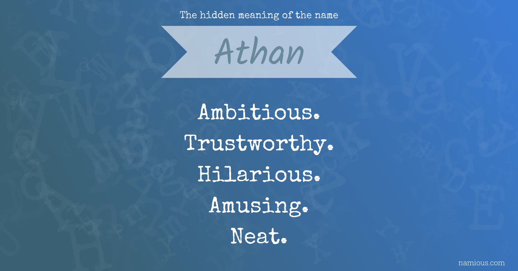 The hidden meaning of the name Athan