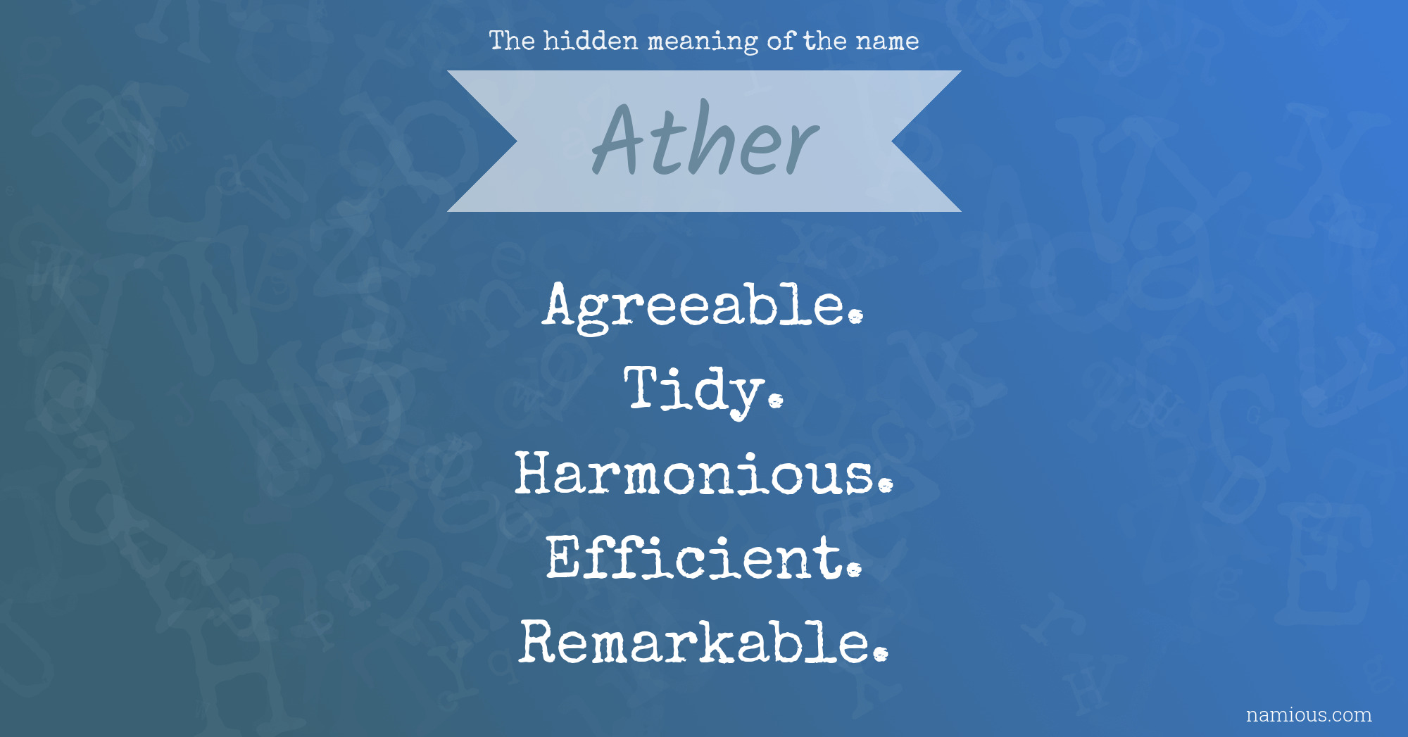 The hidden meaning of the name Ather