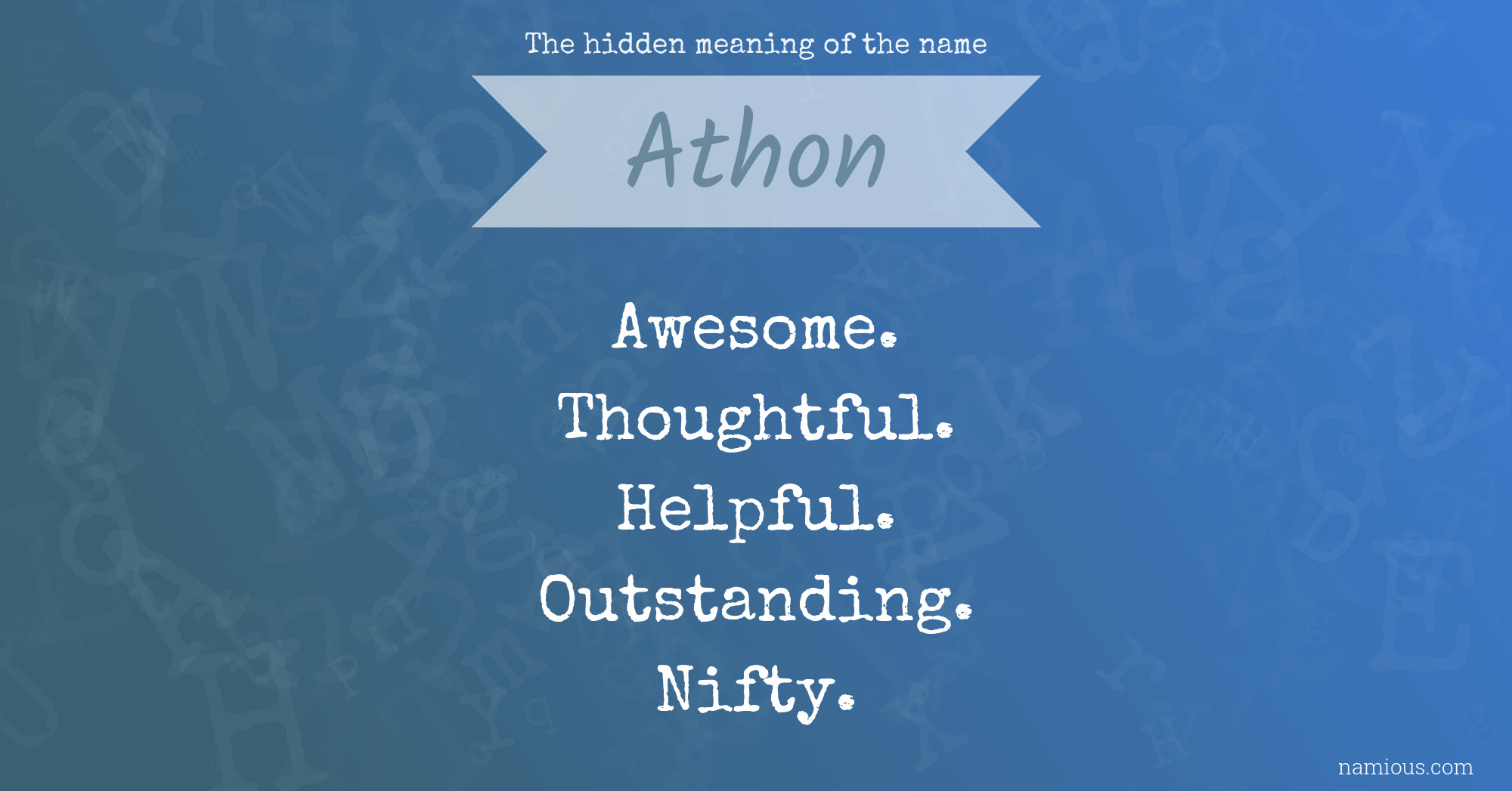 The hidden meaning of the name Athon