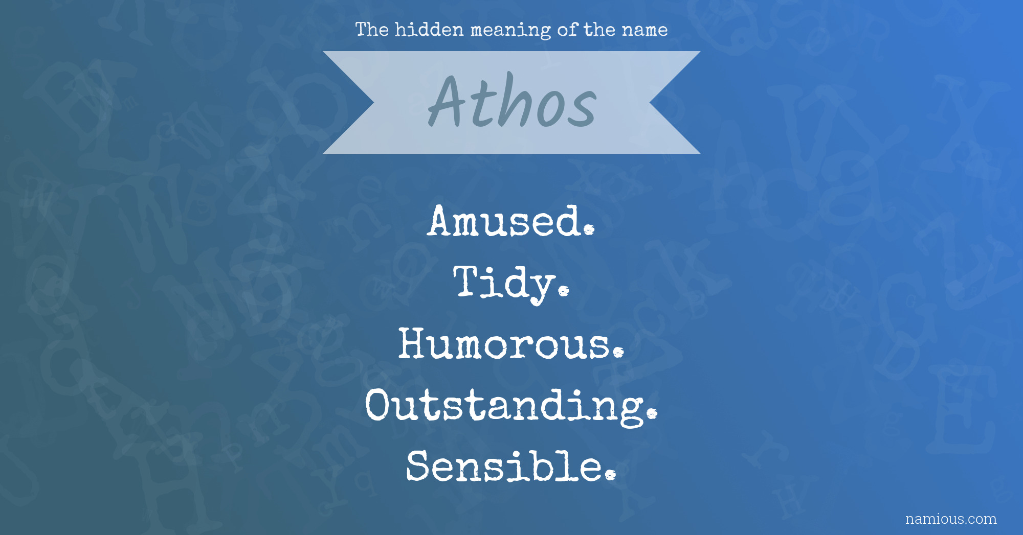 The hidden meaning of the name Athos