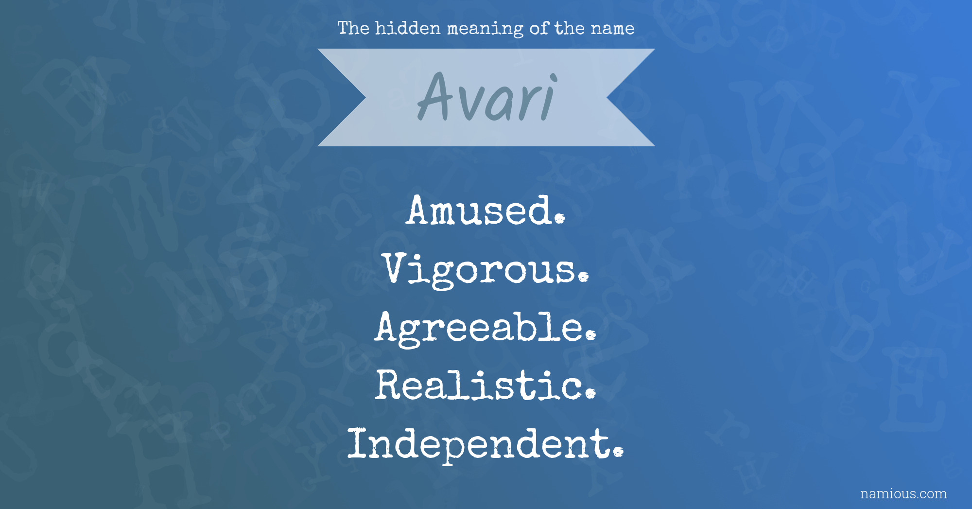 The hidden meaning of the name Avari