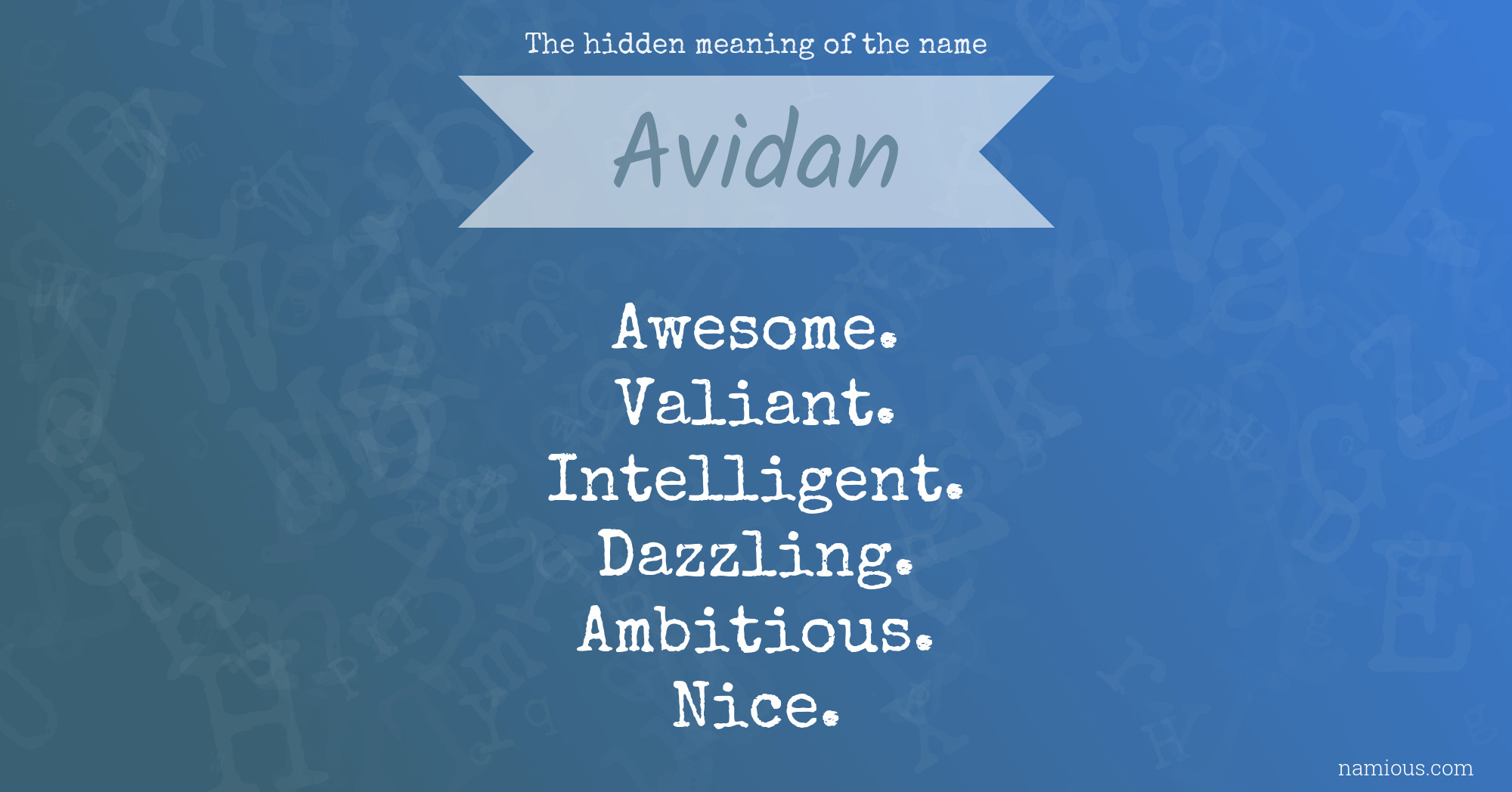 The hidden meaning of the name Avidan