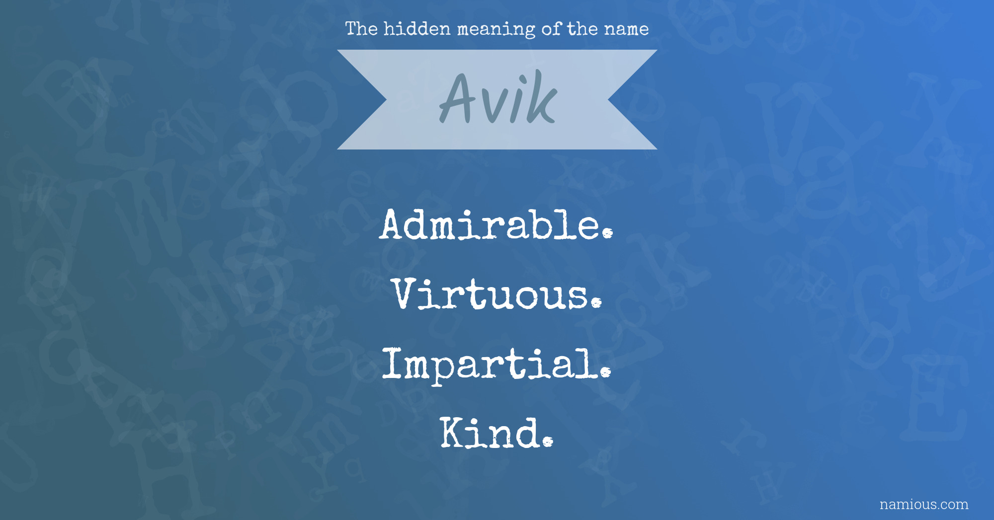 The hidden meaning of the name Avik