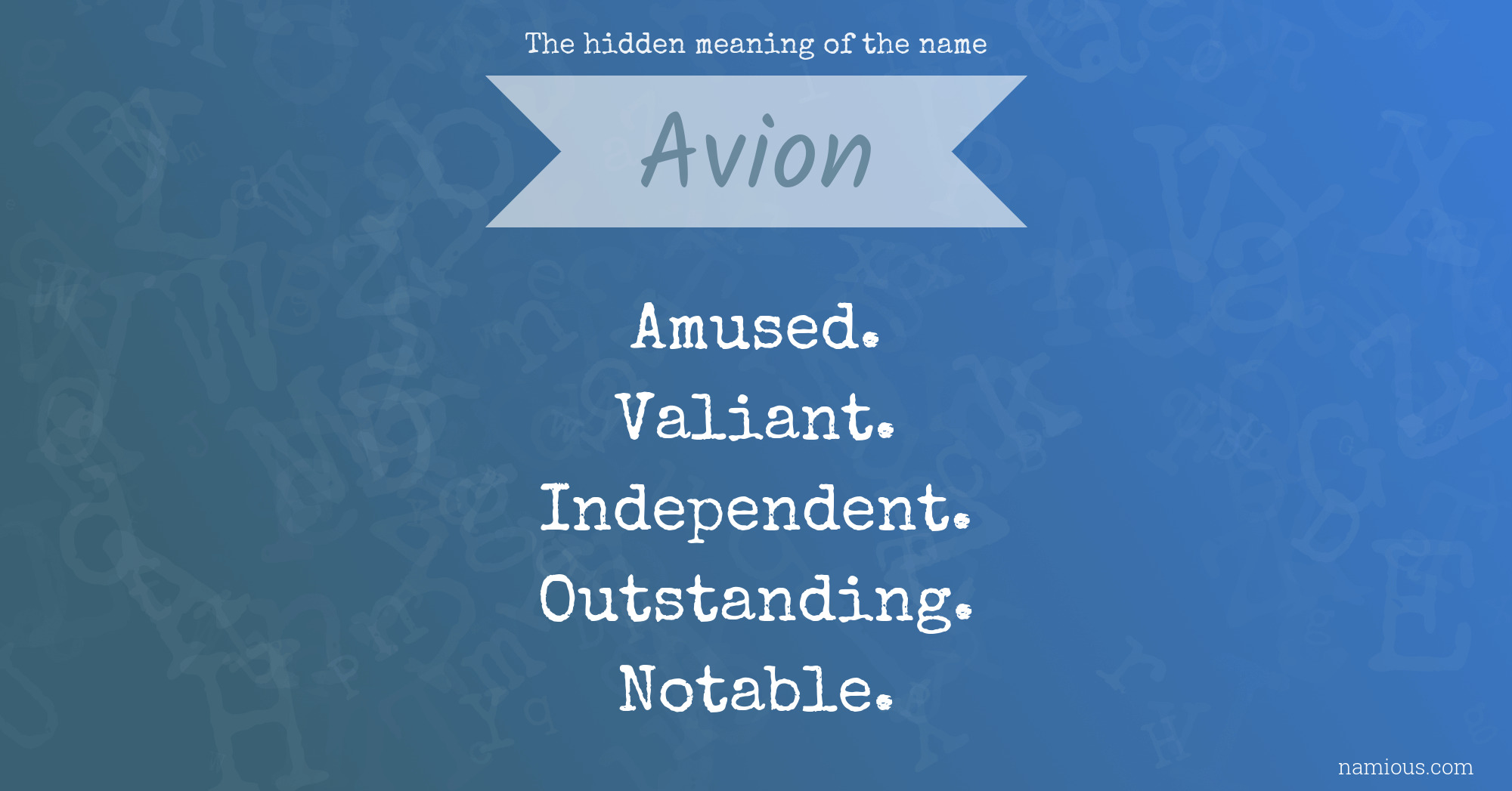 The hidden meaning of the name Avion