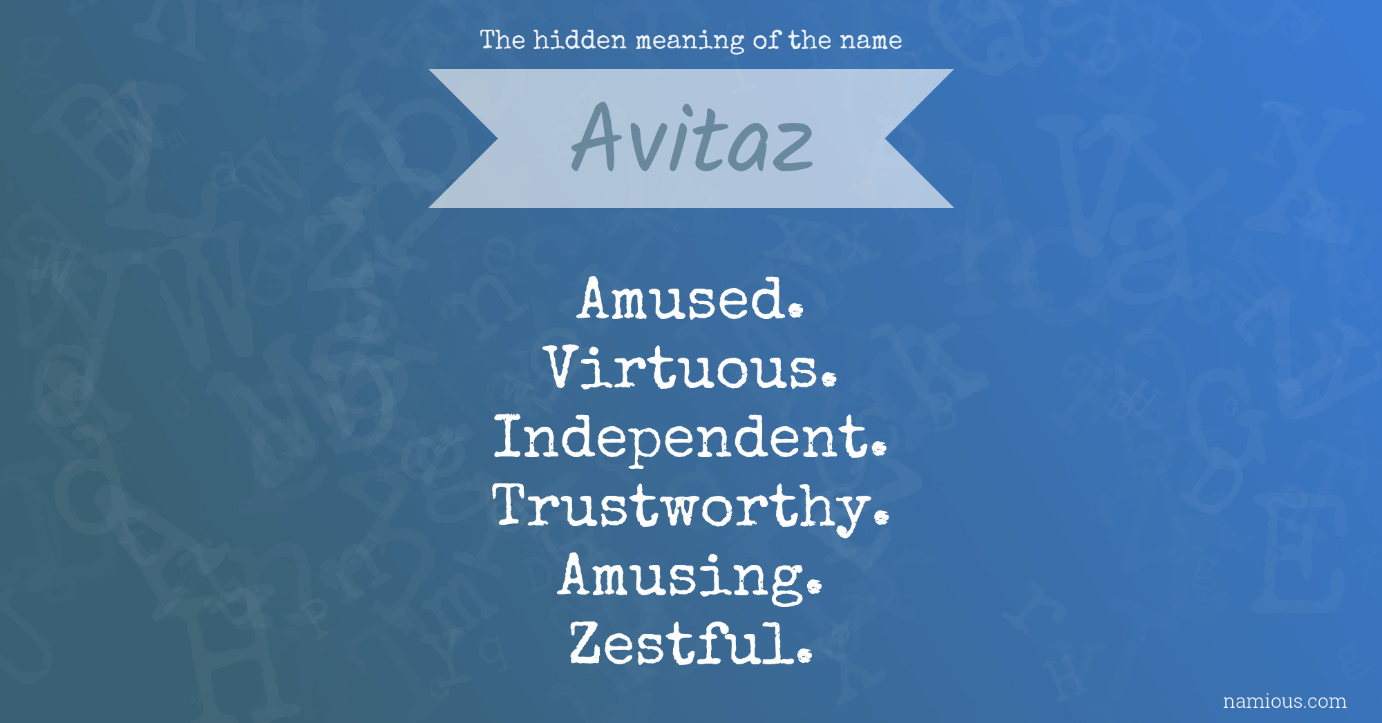 The hidden meaning of the name Avitaz