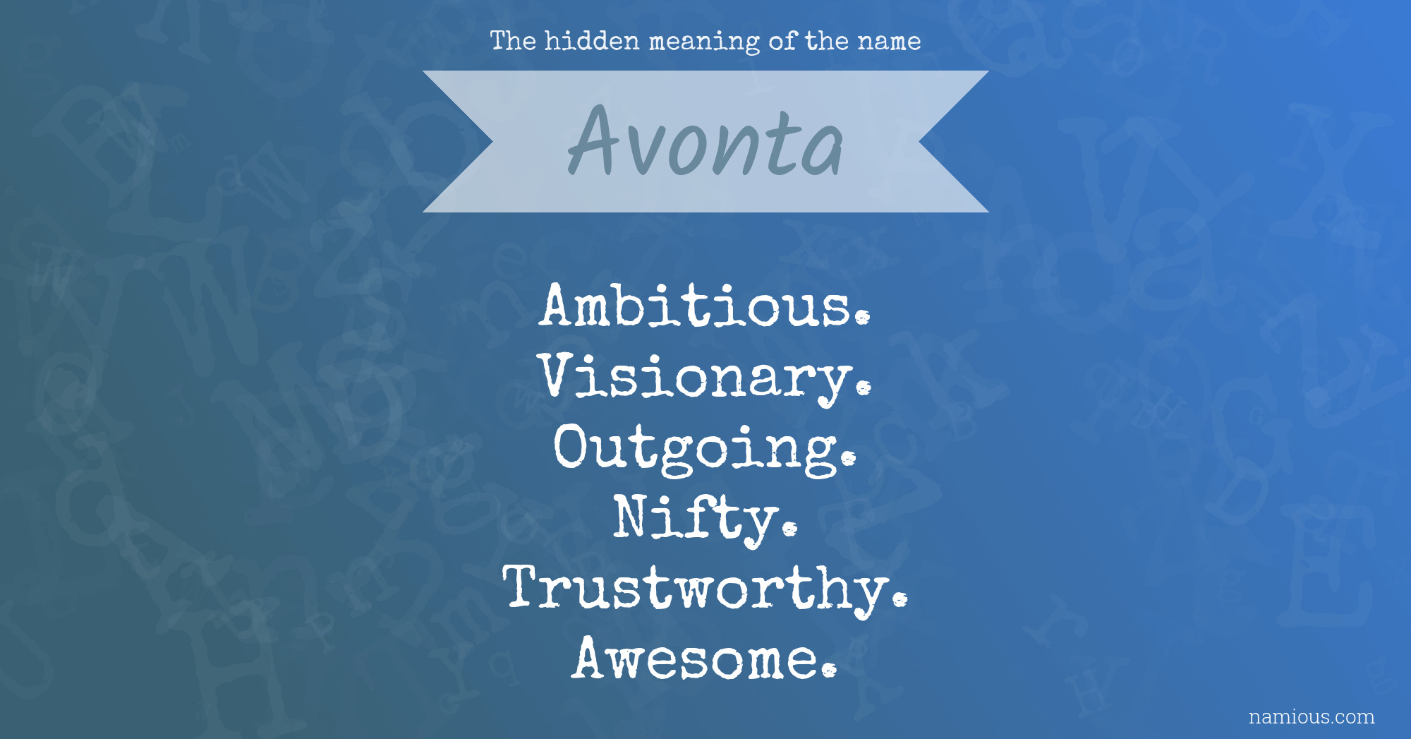 The hidden meaning of the name Avonta