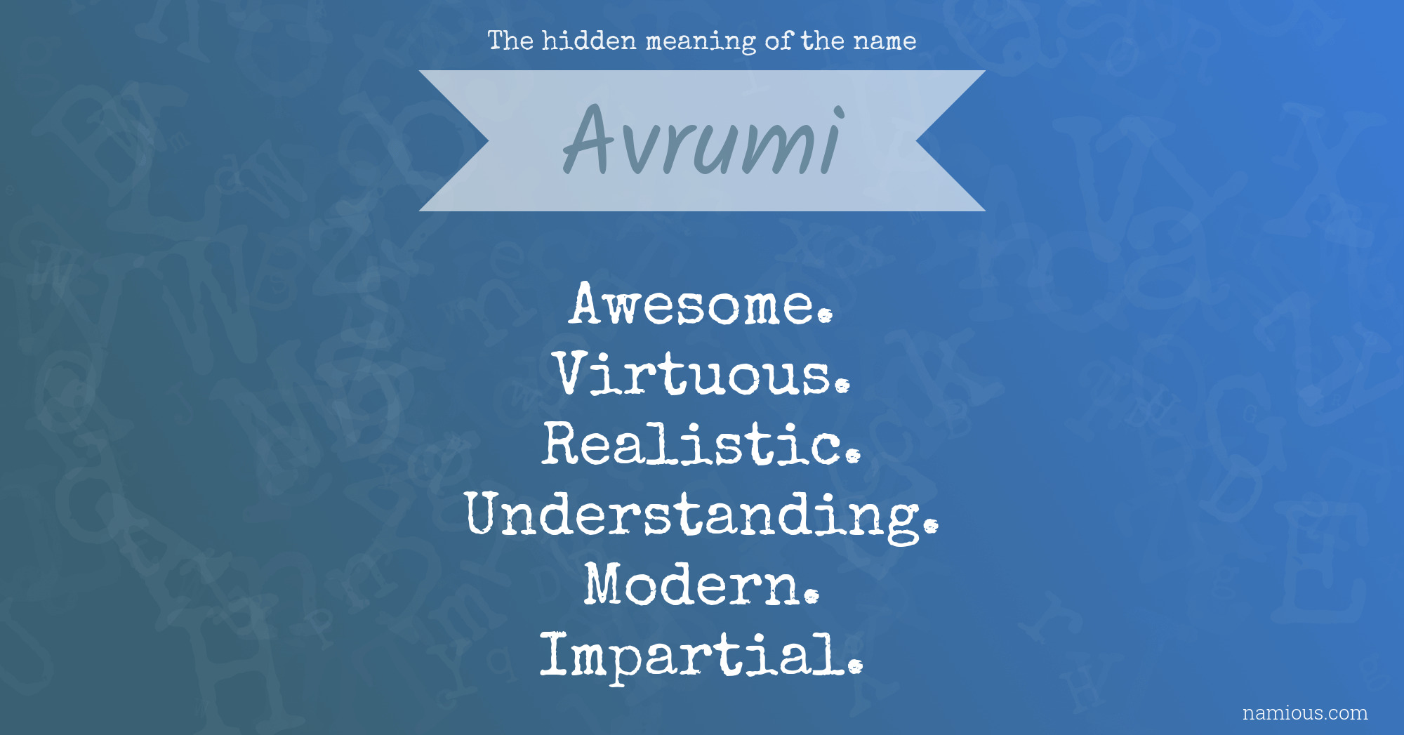 The hidden meaning of the name Avrumi