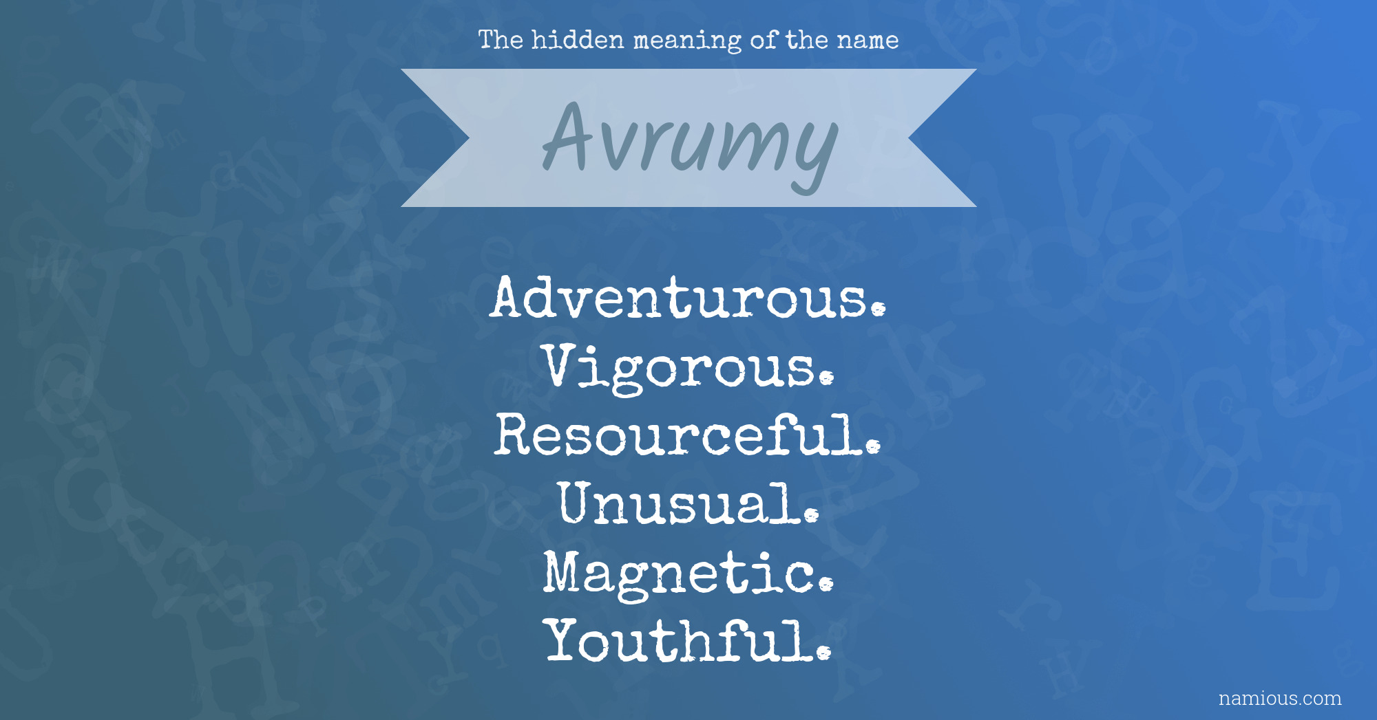 The hidden meaning of the name Avrumy