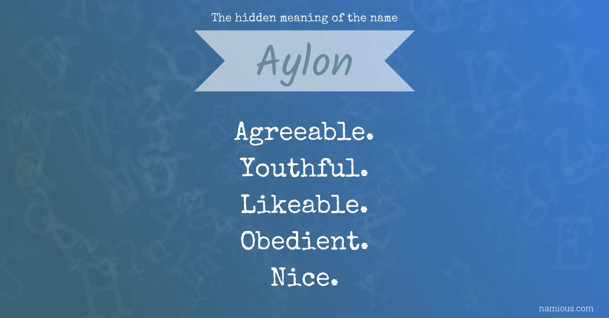 The hidden meaning of the name Aylon