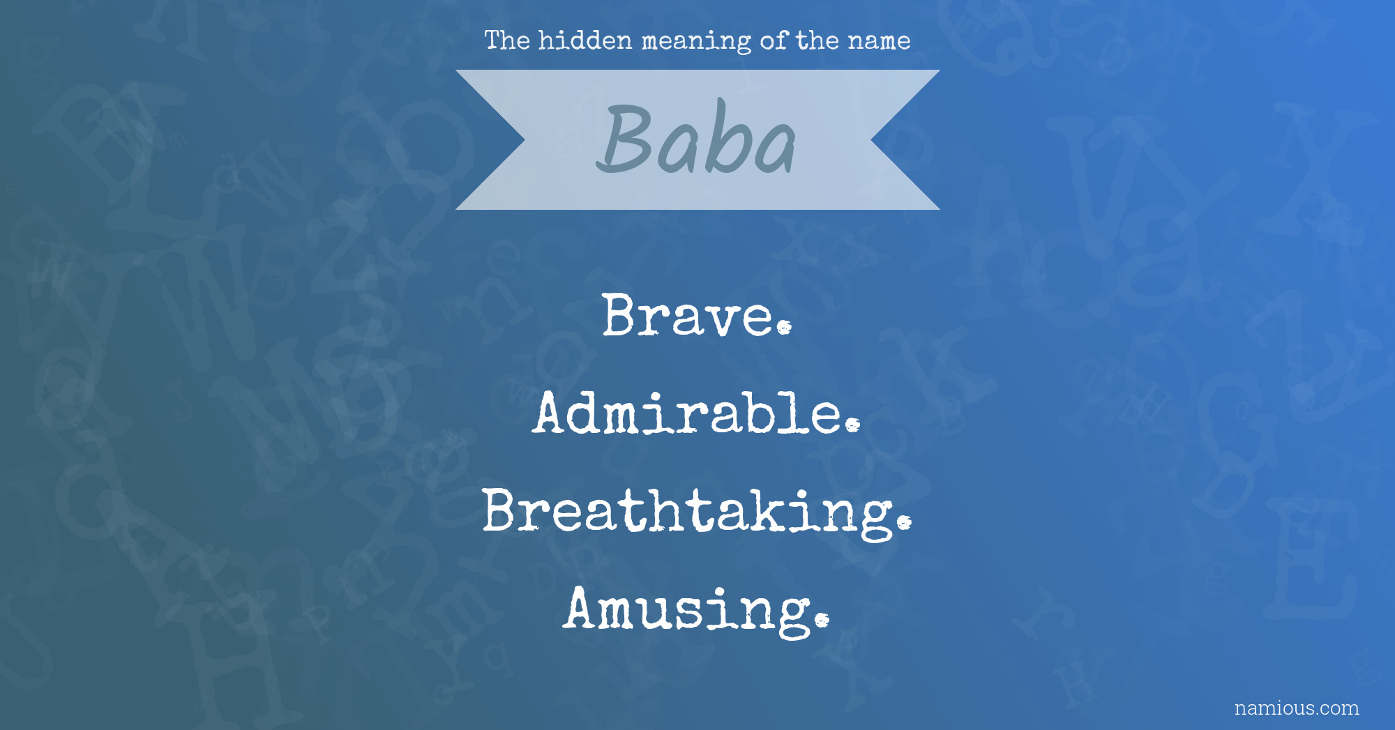 The hidden meaning of the name Baba