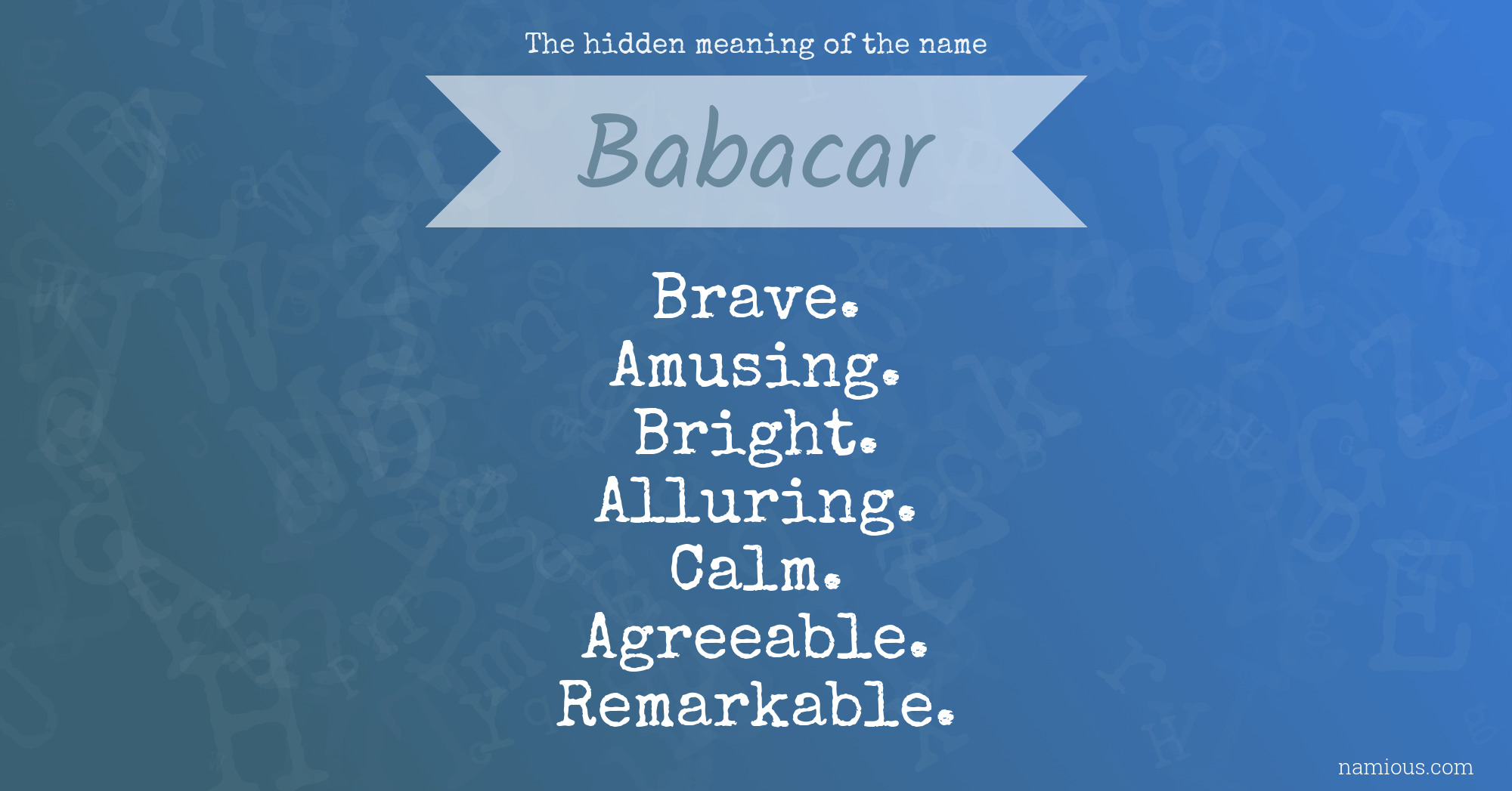 The hidden meaning of the name Babacar