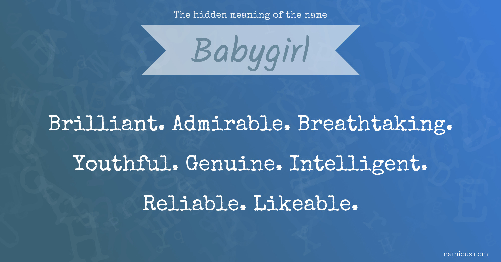 The hidden meaning of the name Babygirl