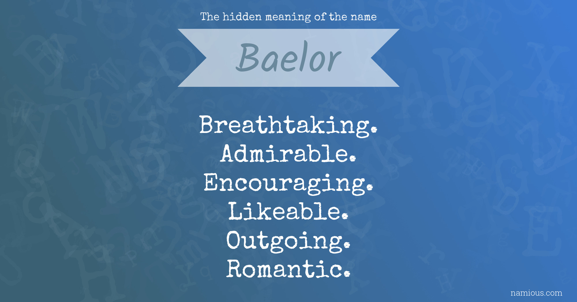 The hidden meaning of the name Baelor