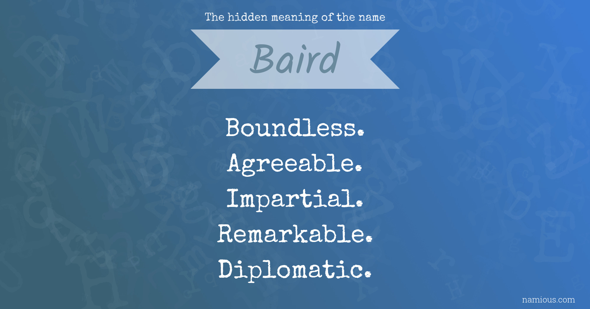 The hidden meaning of the name Baird