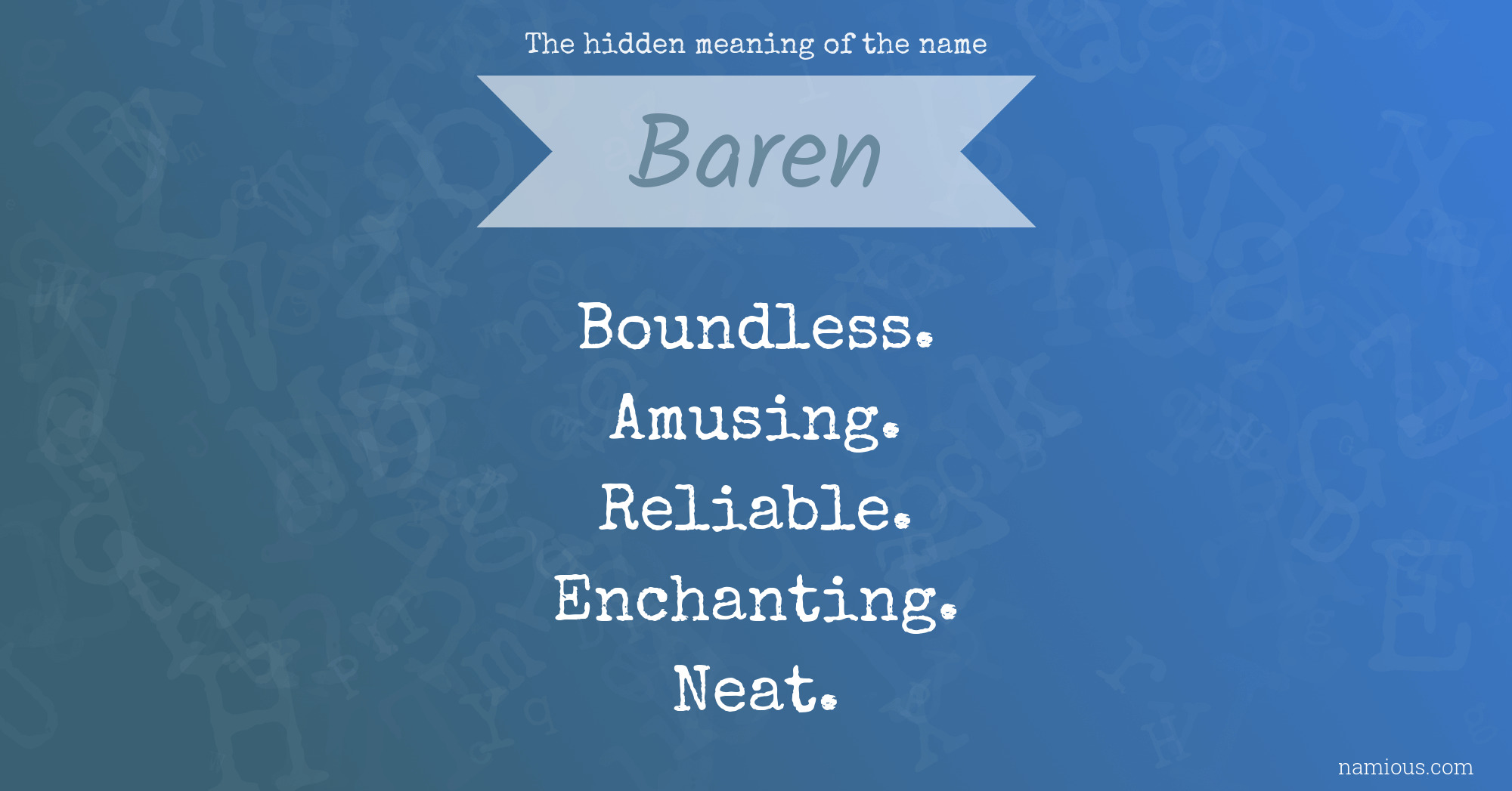 The hidden meaning of the name Baren