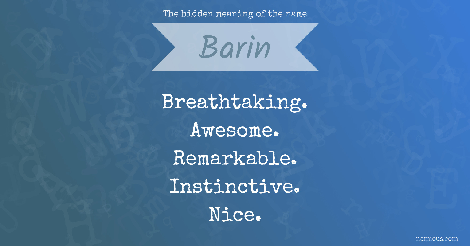 The hidden meaning of the name Barin