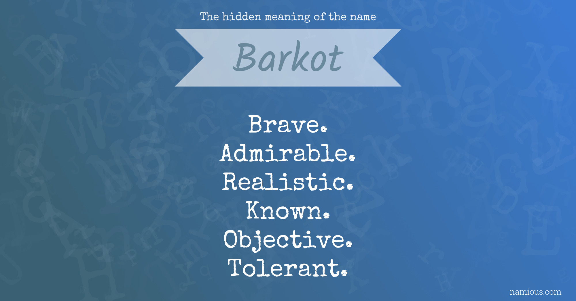 The hidden meaning of the name Barkot