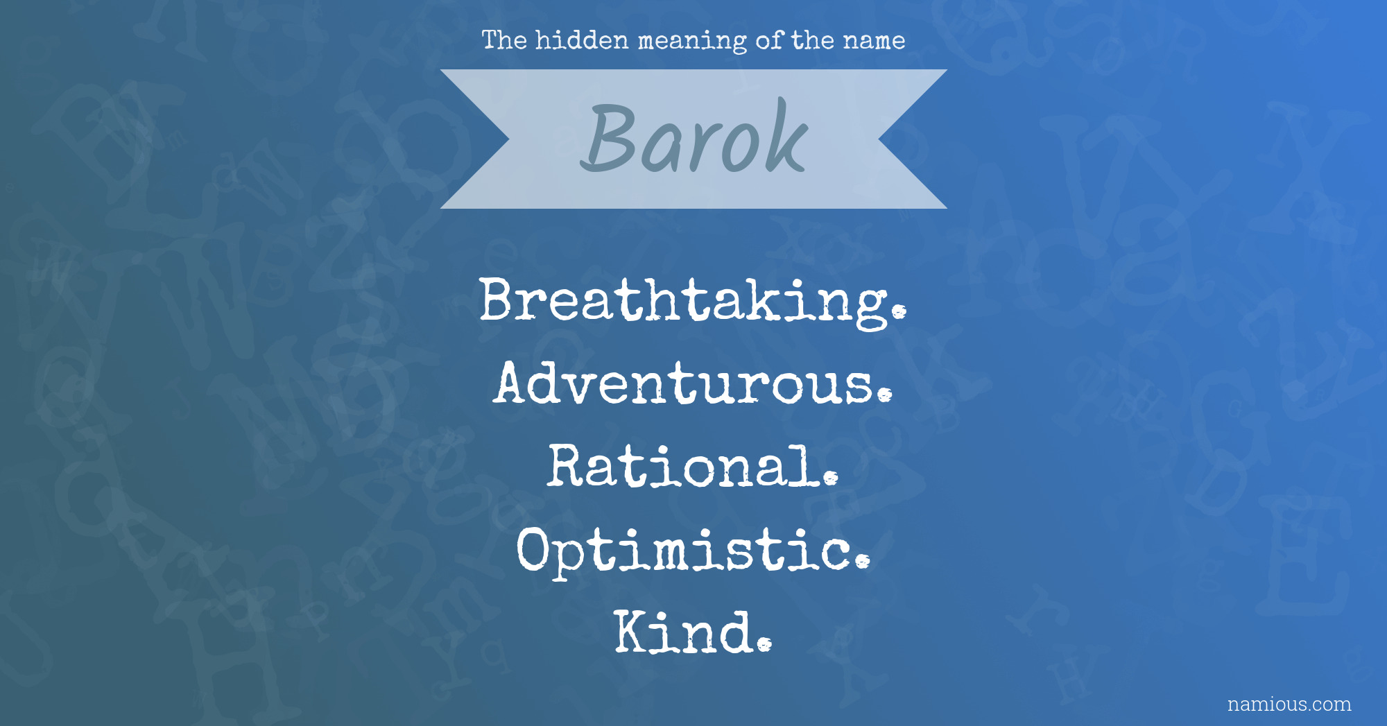 The hidden meaning of the name Barok