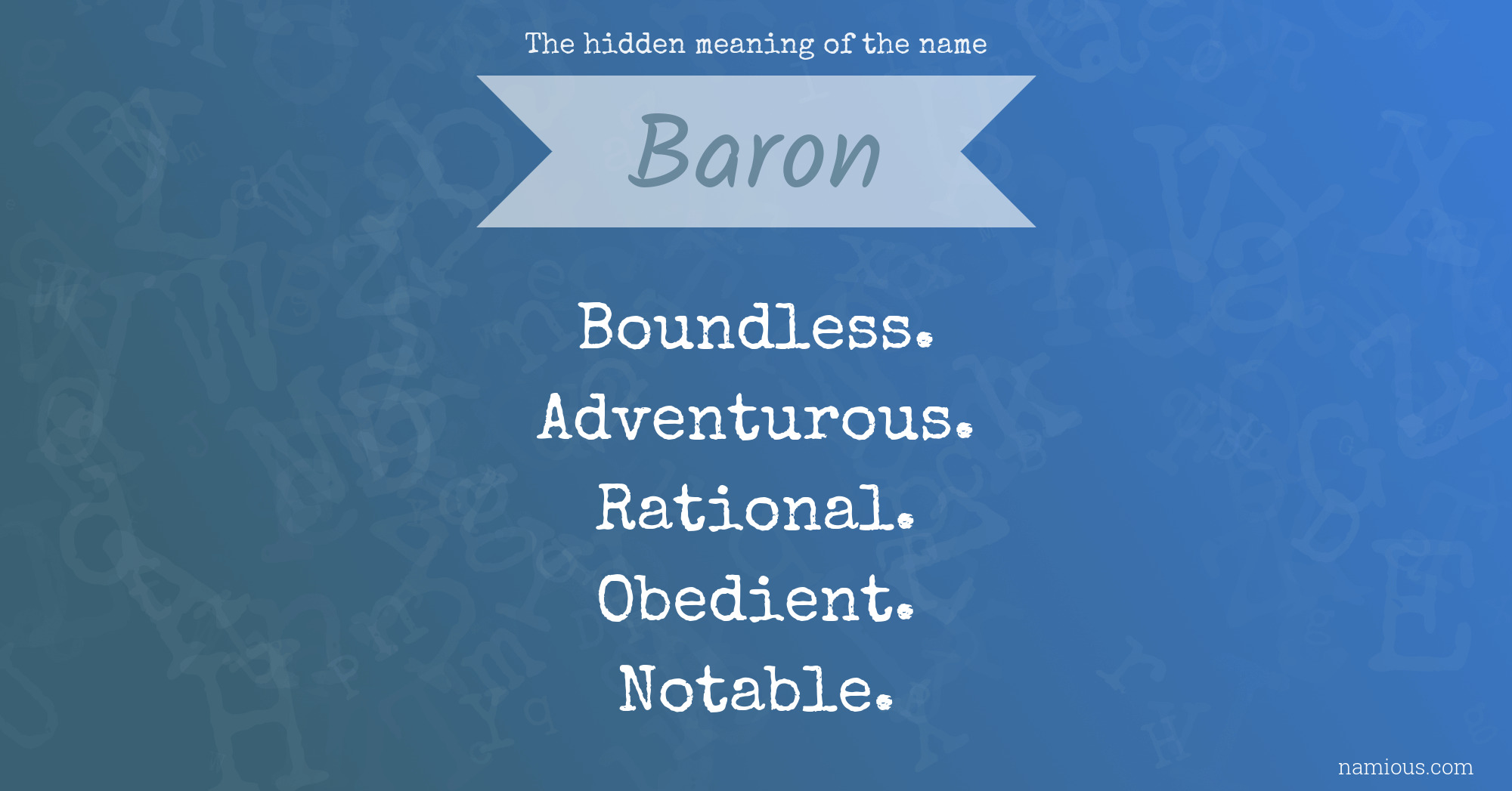 The hidden meaning of the name Baron