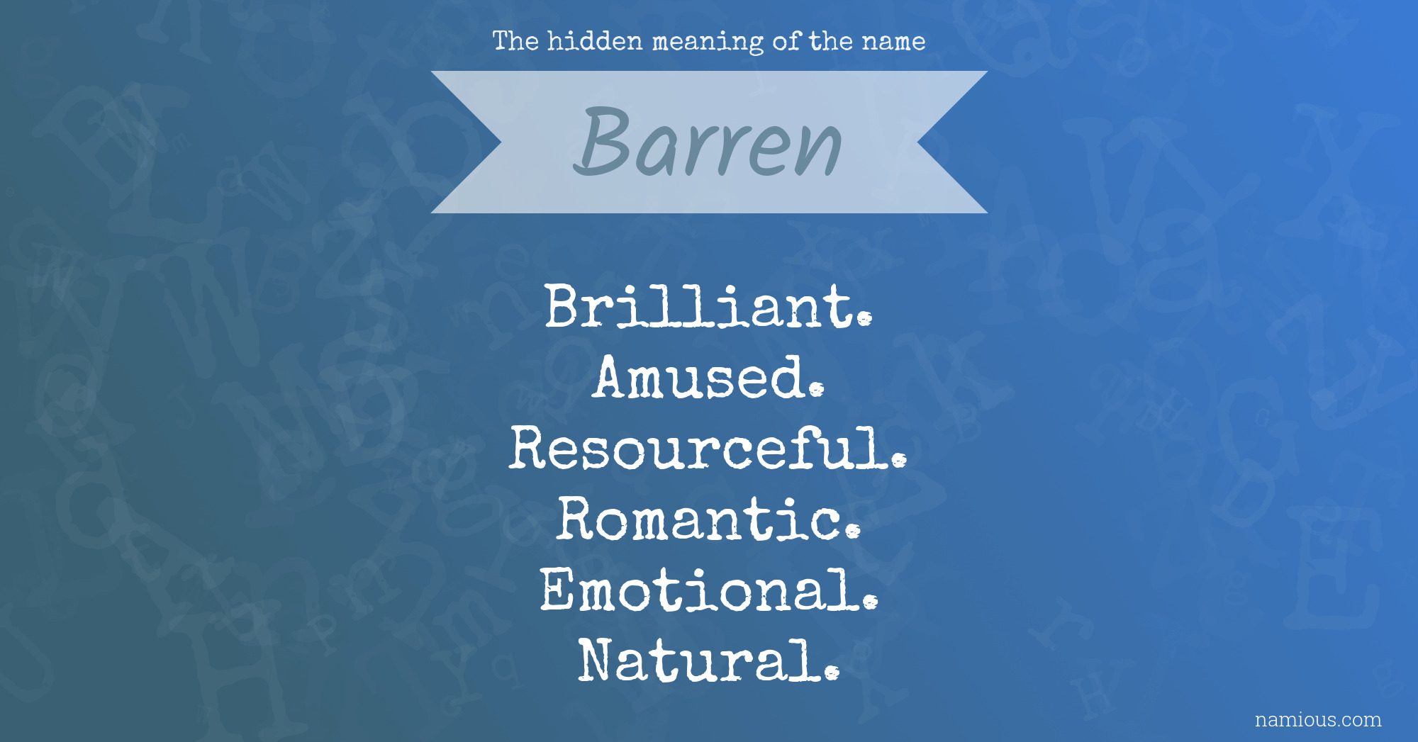 The hidden meaning of the name Barren