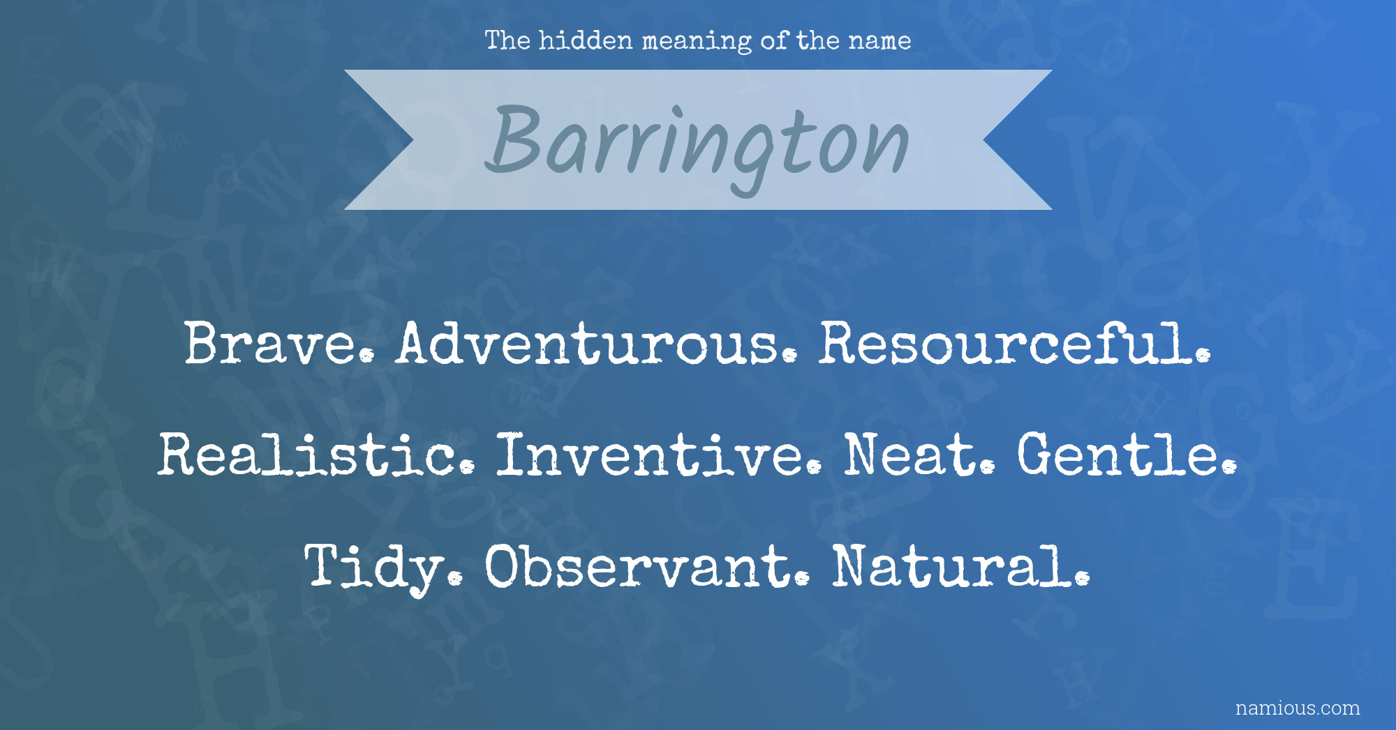 The hidden meaning of the name Barrington