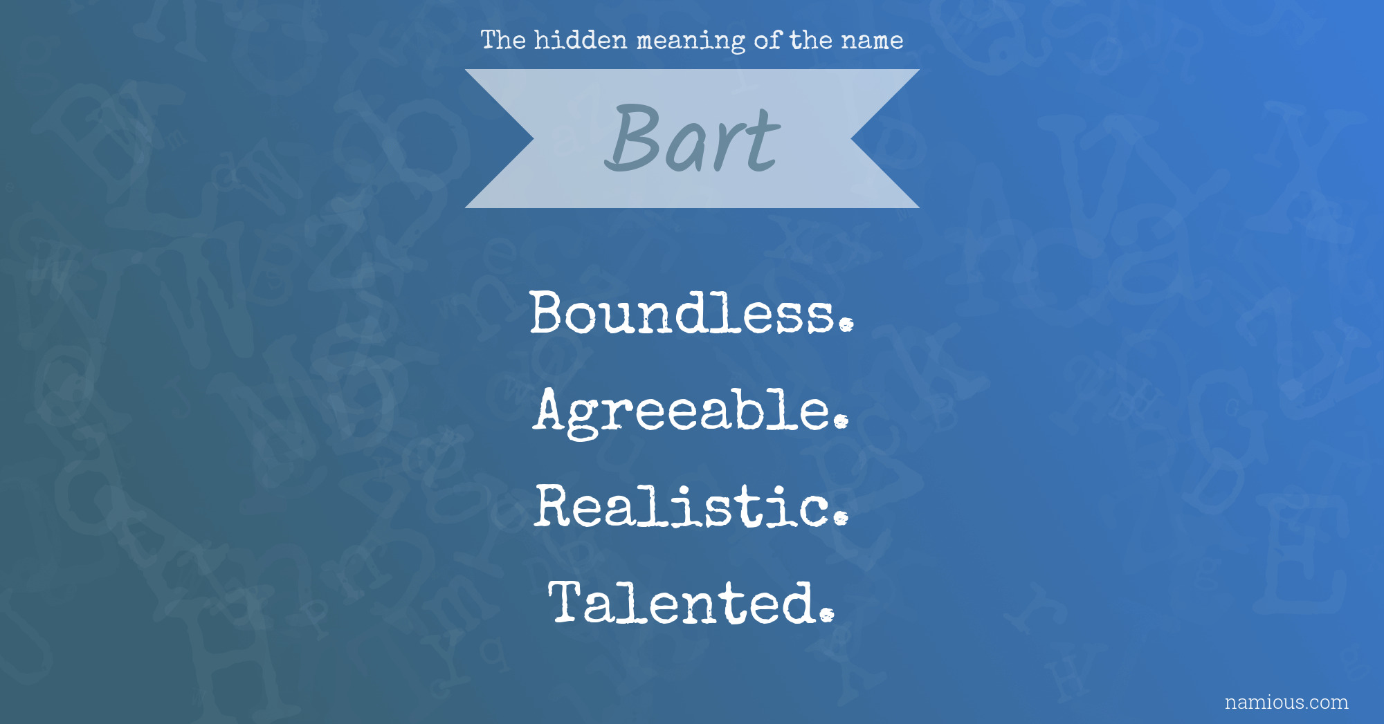 The hidden meaning of the name Bart