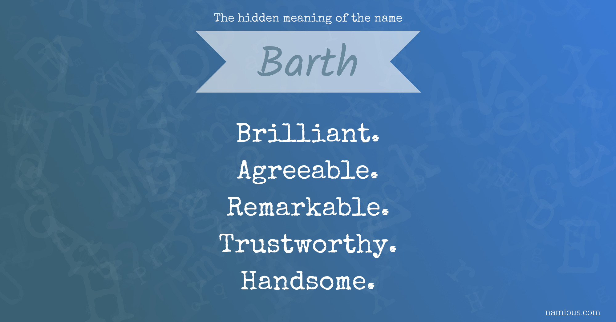 The hidden meaning of the name Barth