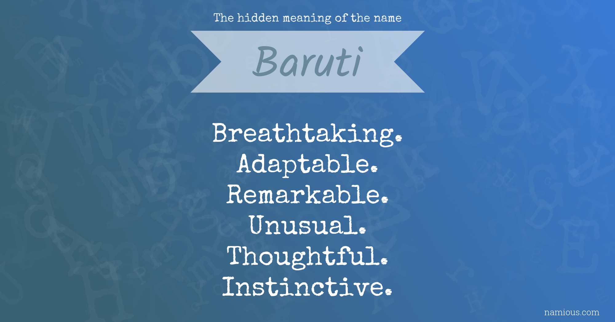 The hidden meaning of the name Baruti