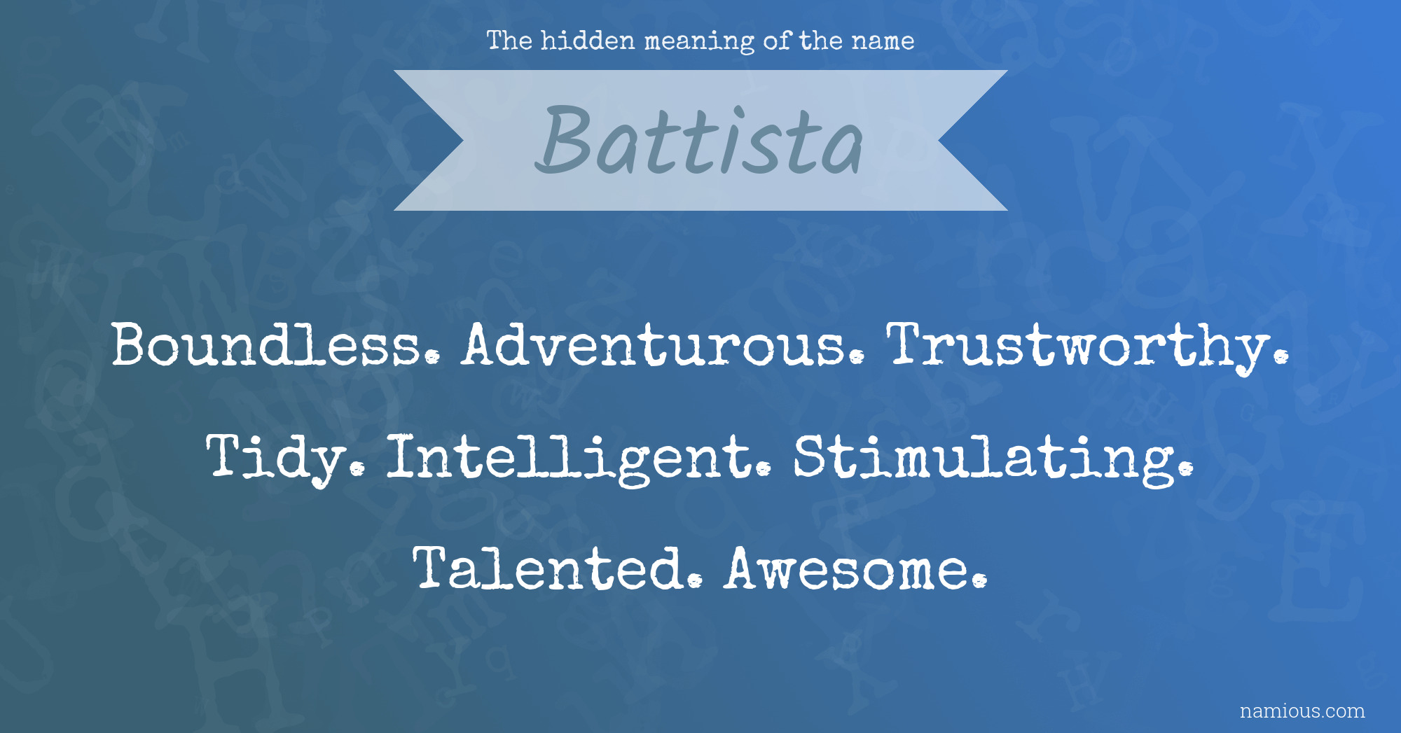 The hidden meaning of the name Battista