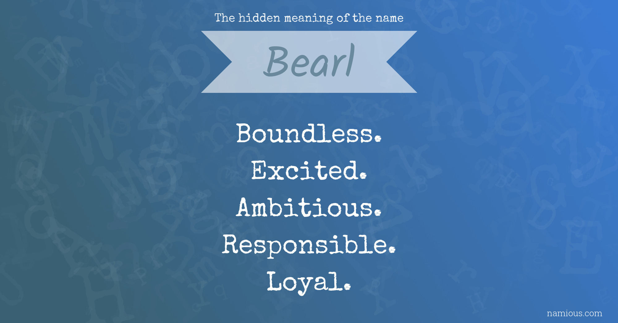 The hidden meaning of the name Bearl