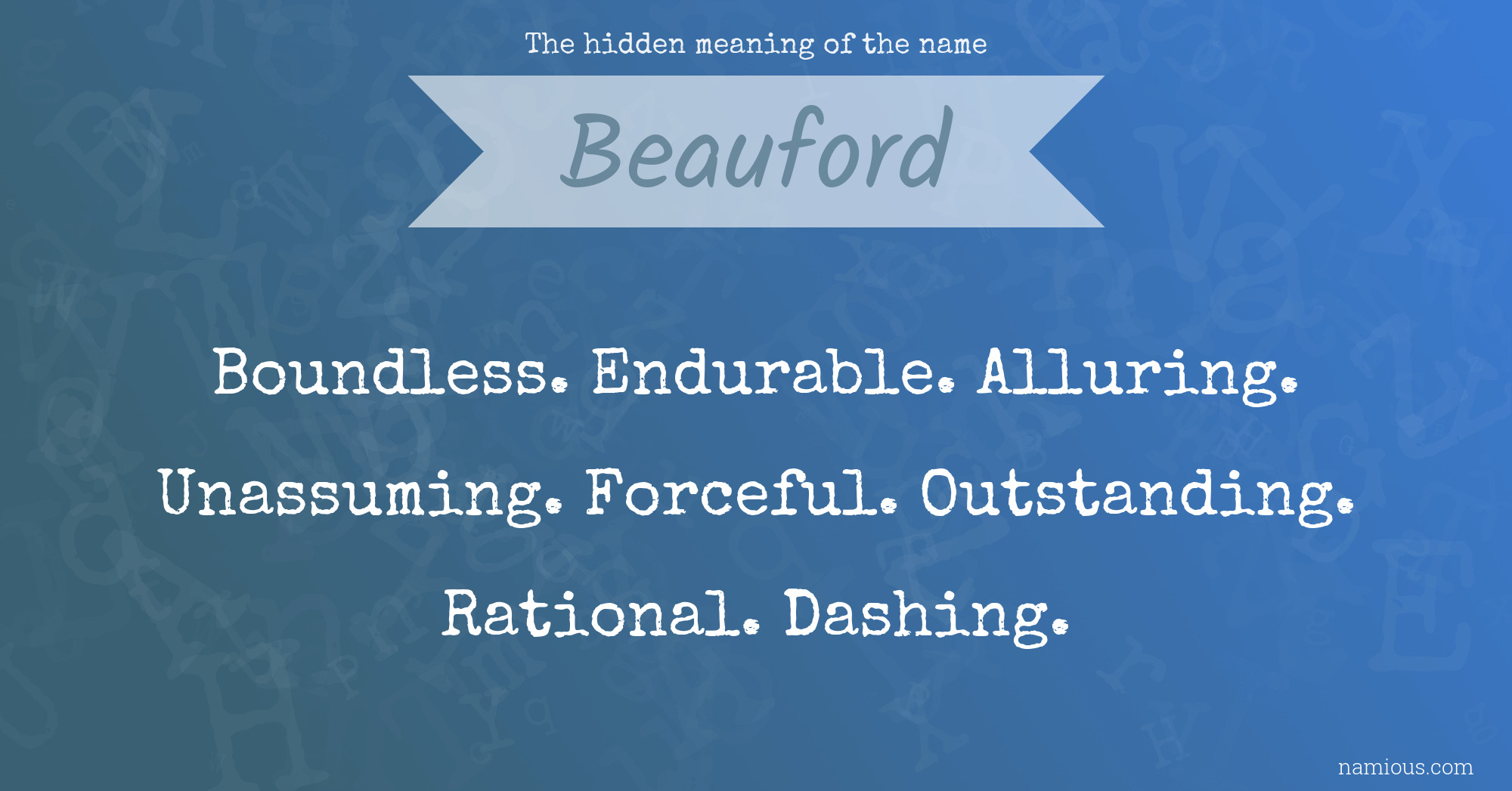 The hidden meaning of the name Beauford