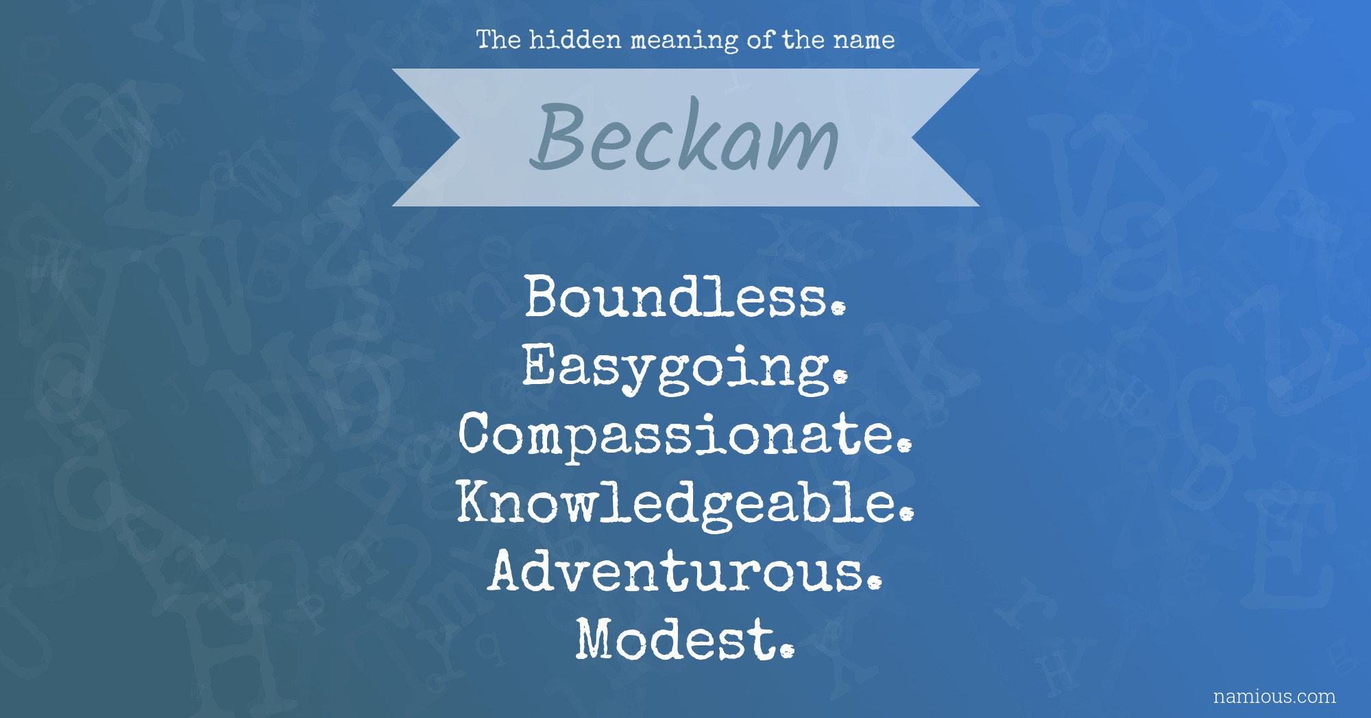 The hidden meaning of the name Beckam