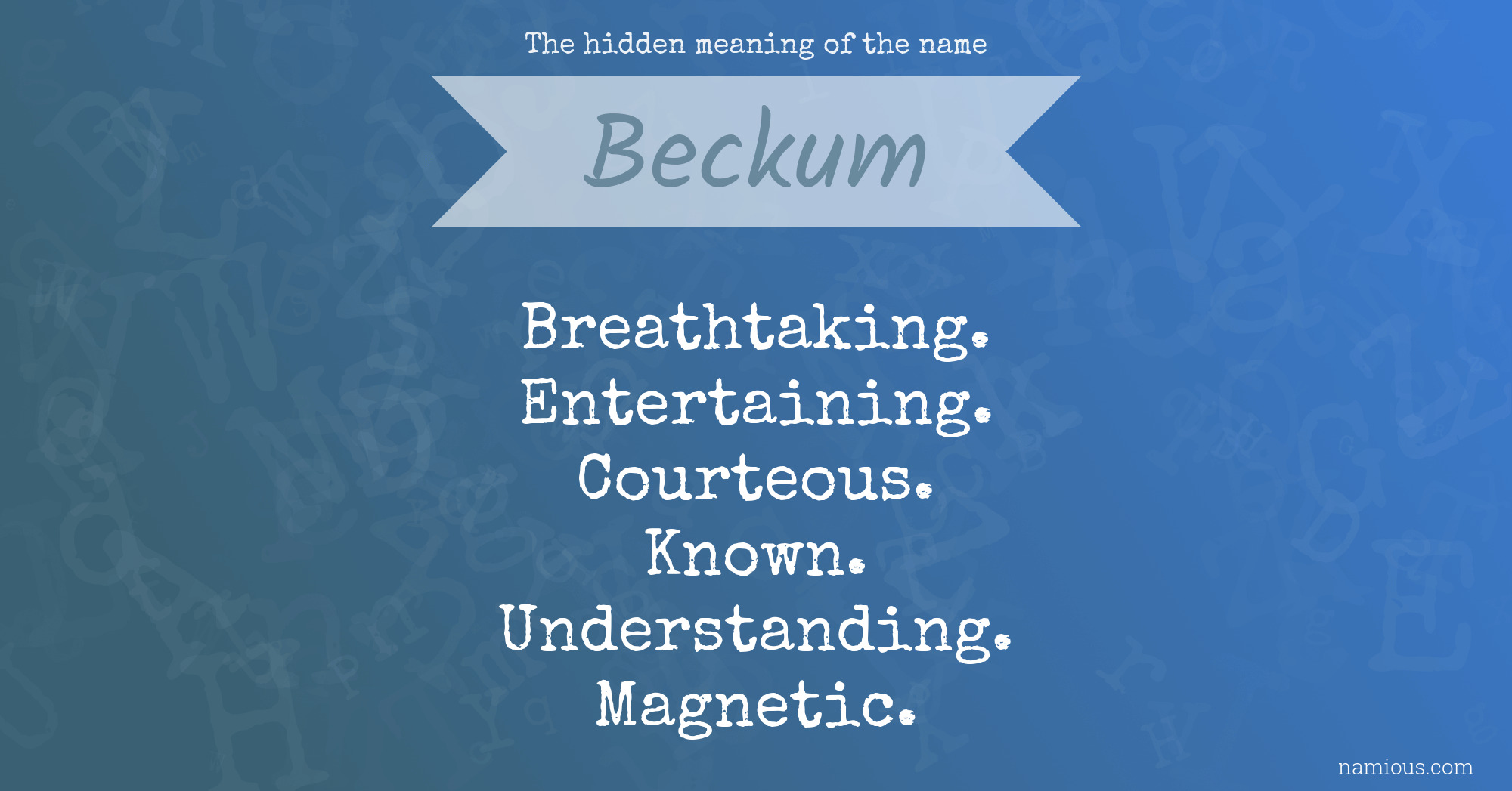 The hidden meaning of the name Beckum