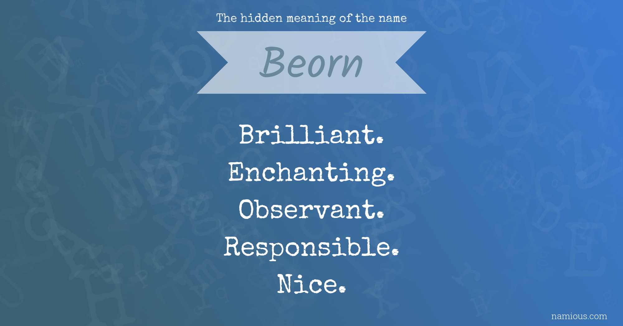 The hidden meaning of the name Beorn