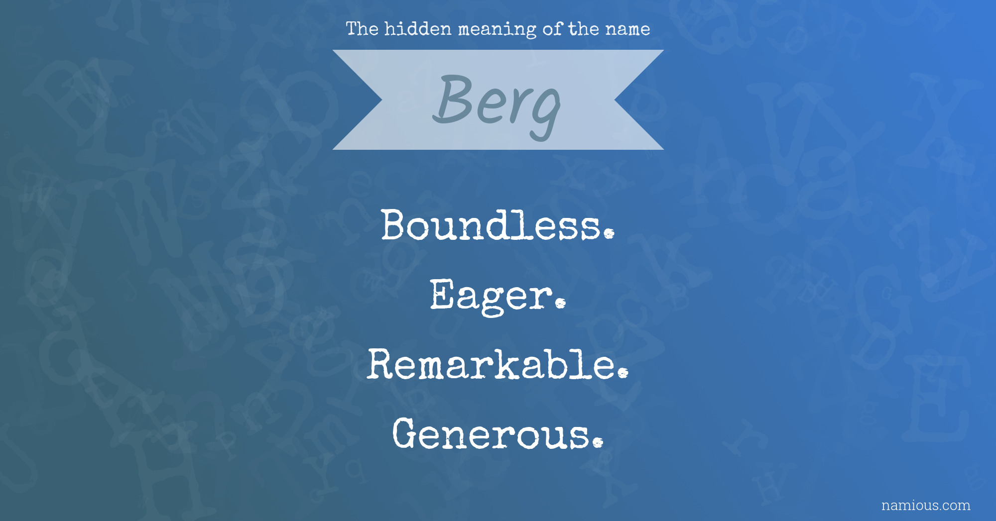 The hidden meaning of the name Berg