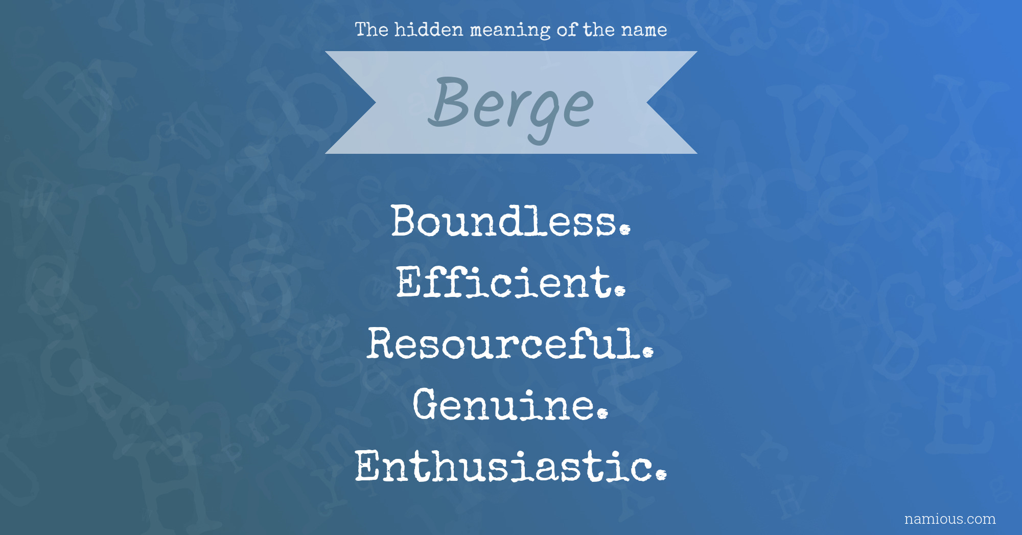 The hidden meaning of the name Berge