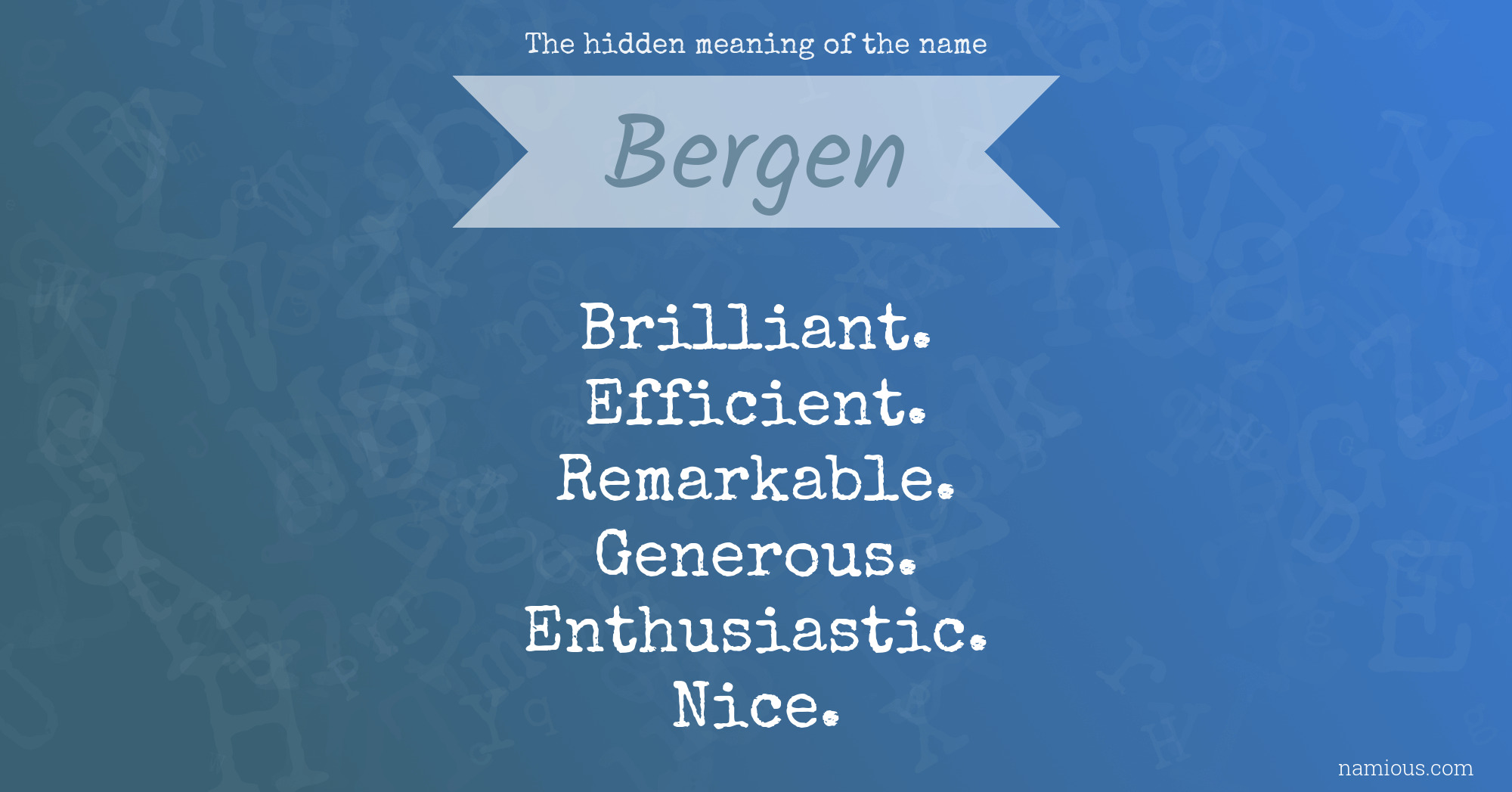 The hidden meaning of the name Bergen