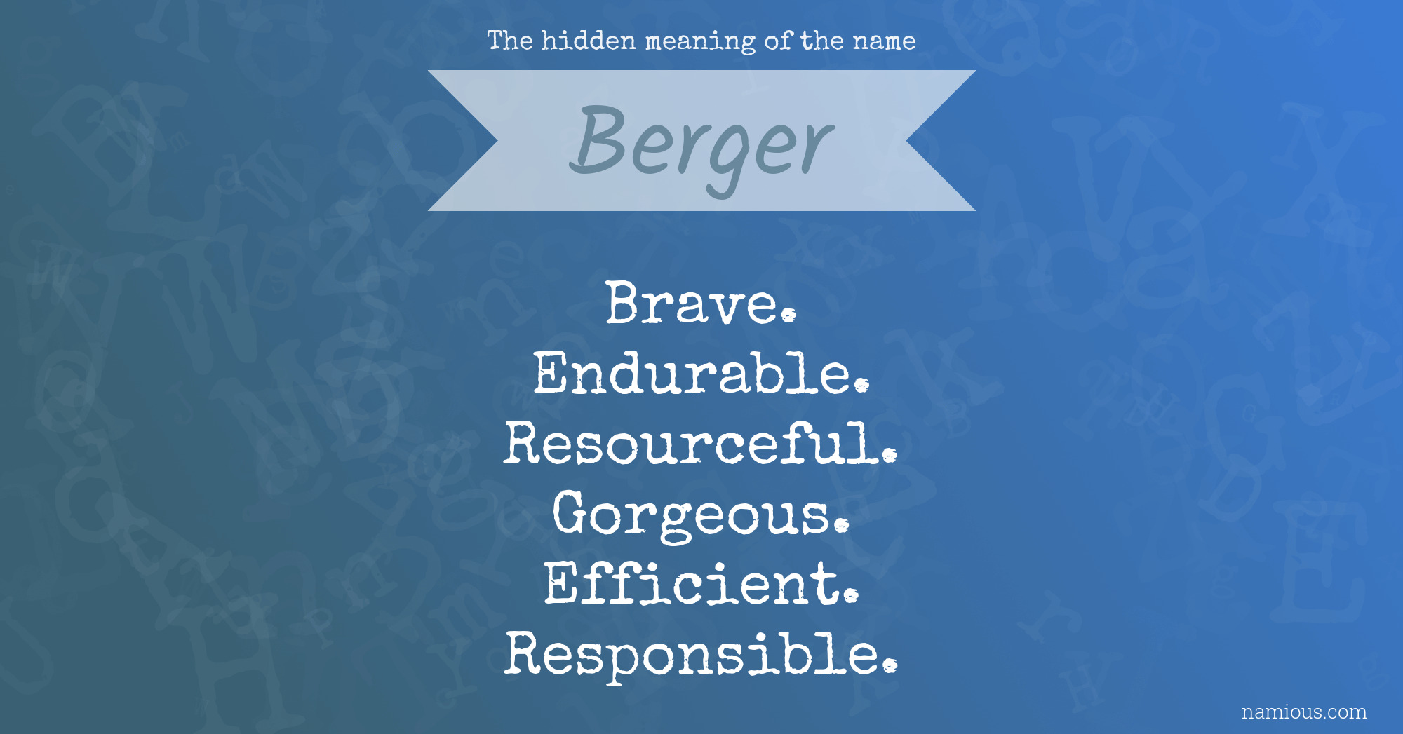 The hidden meaning of the name Berger