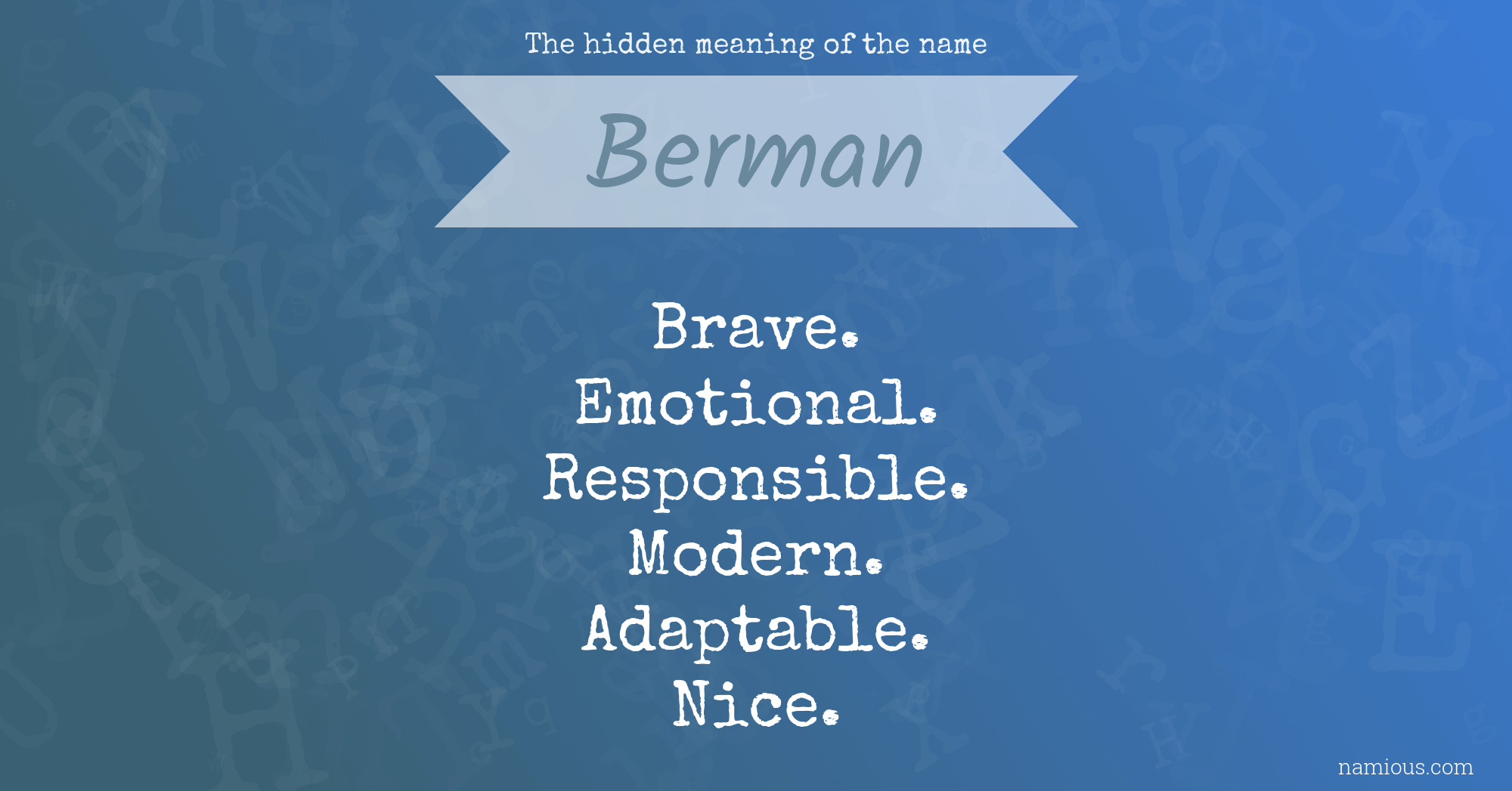 The hidden meaning of the name Berman