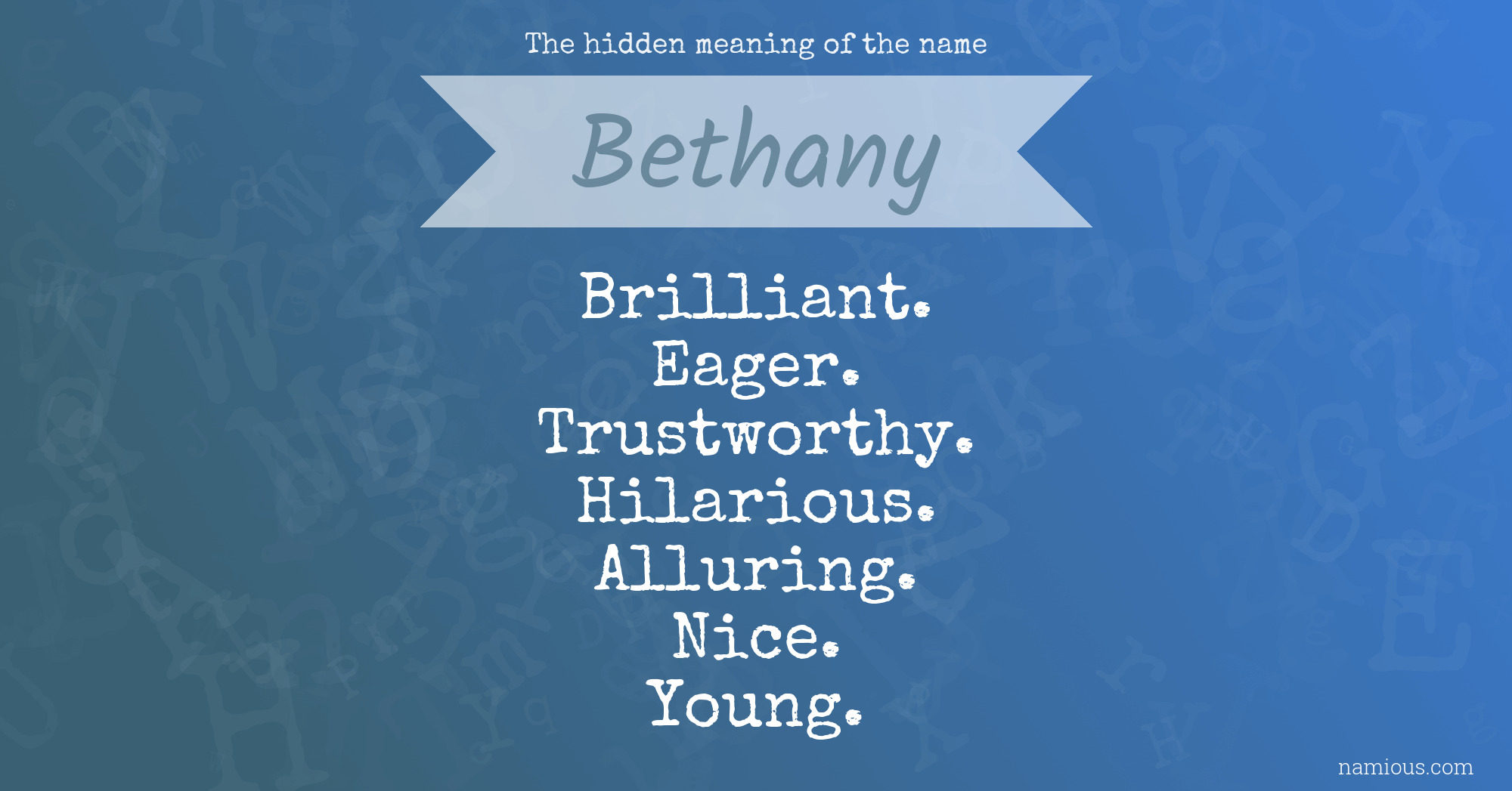 The hidden meaning of the name Bethany