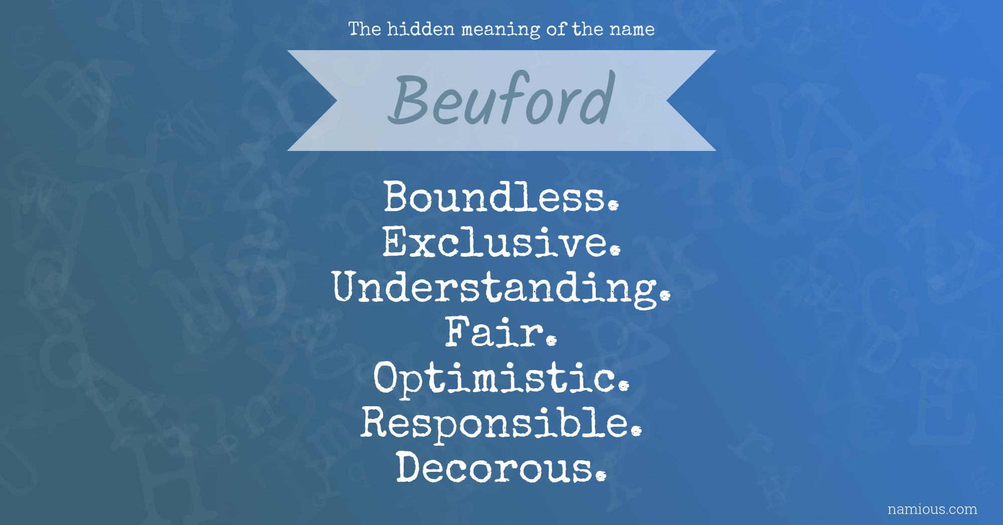 The hidden meaning of the name Beuford