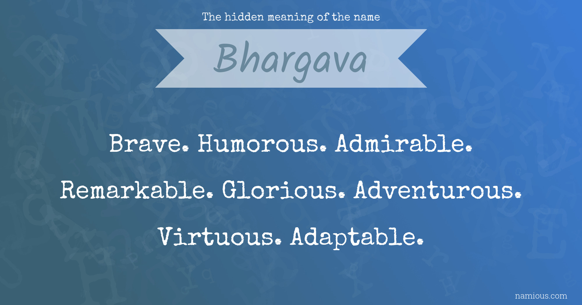 The hidden meaning of the name Bhargava