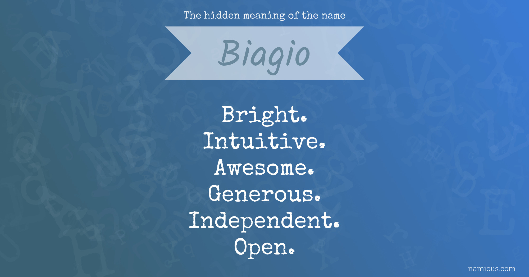 The hidden meaning of the name Biagio