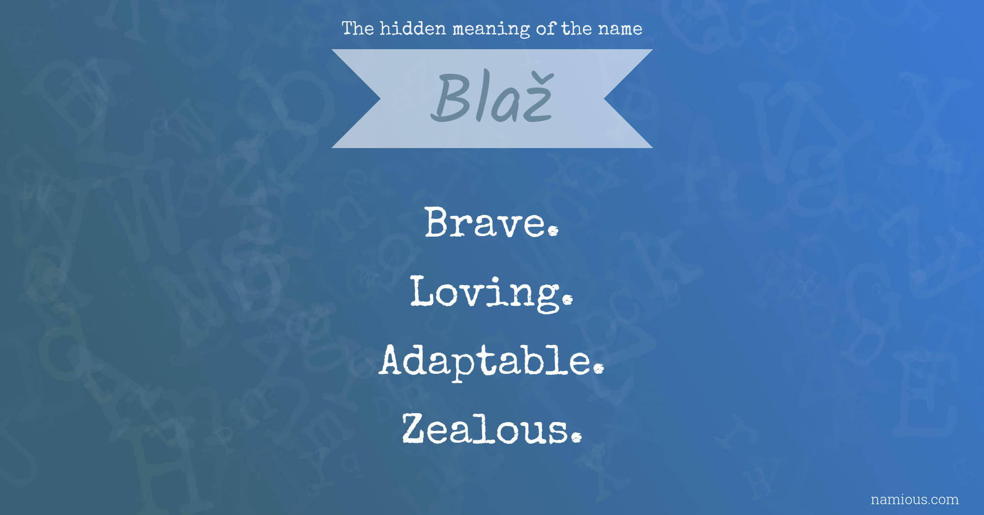 The hidden meaning of the name Blaž