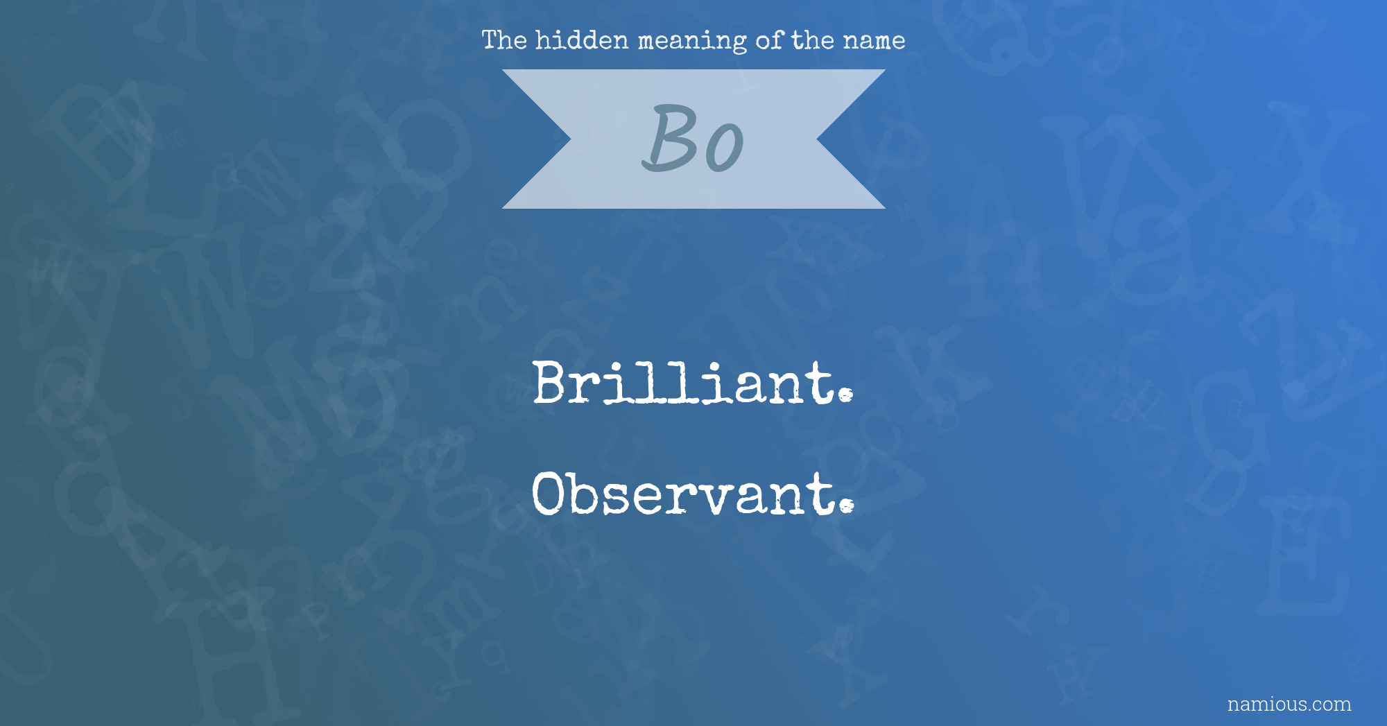 The hidden meaning of the name Bo