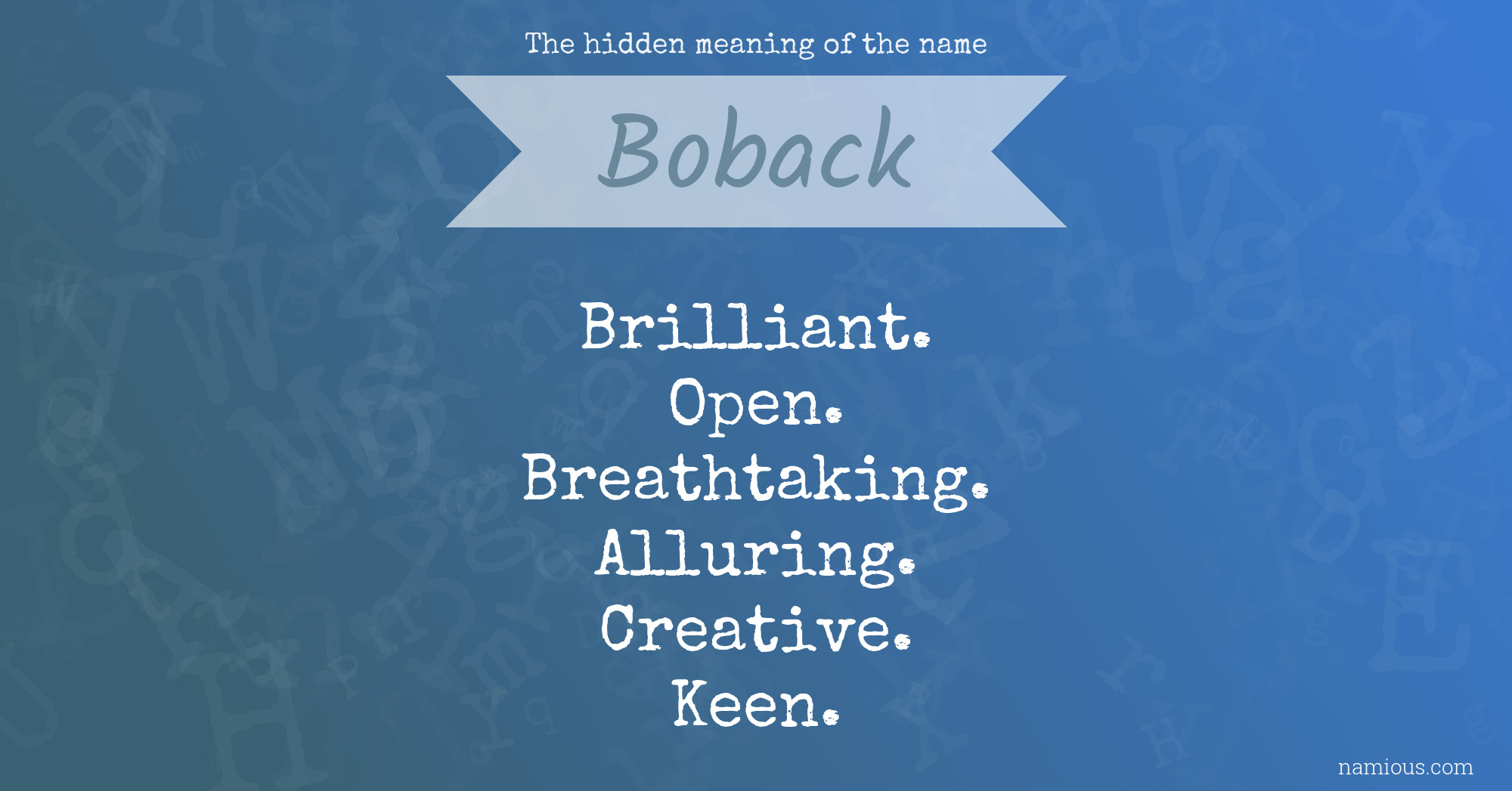 The hidden meaning of the name Boback