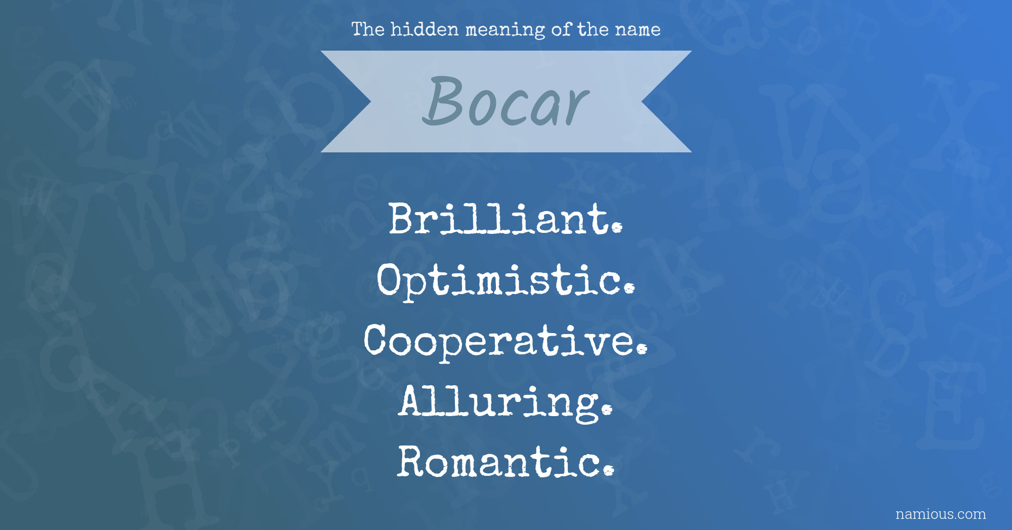 The hidden meaning of the name Bocar